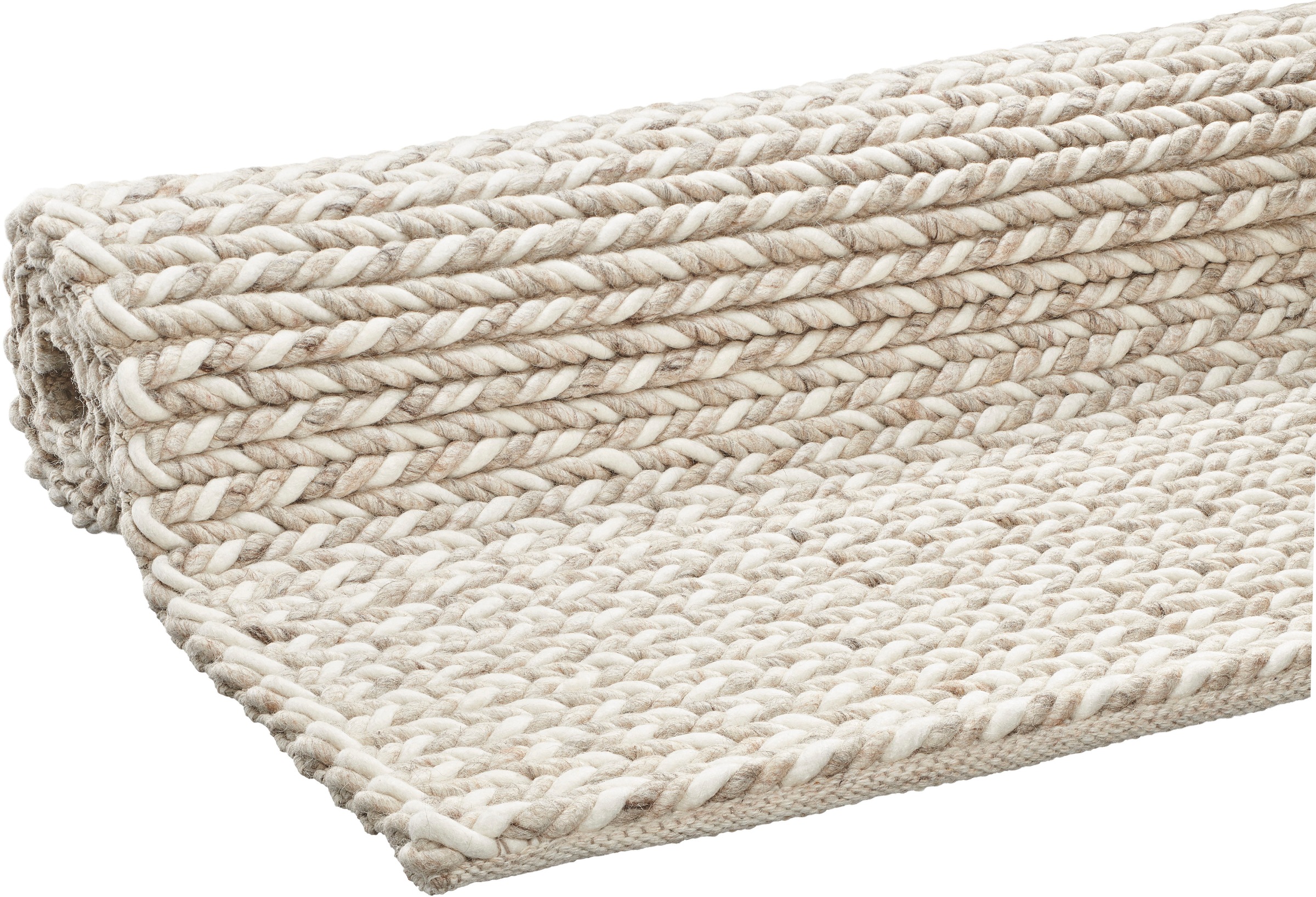 Dekowe Hochflor-Teppich »Enja«, rechteckig, 25 mm Höhe, Handweb Teppich, Strickoptik, handgewebt