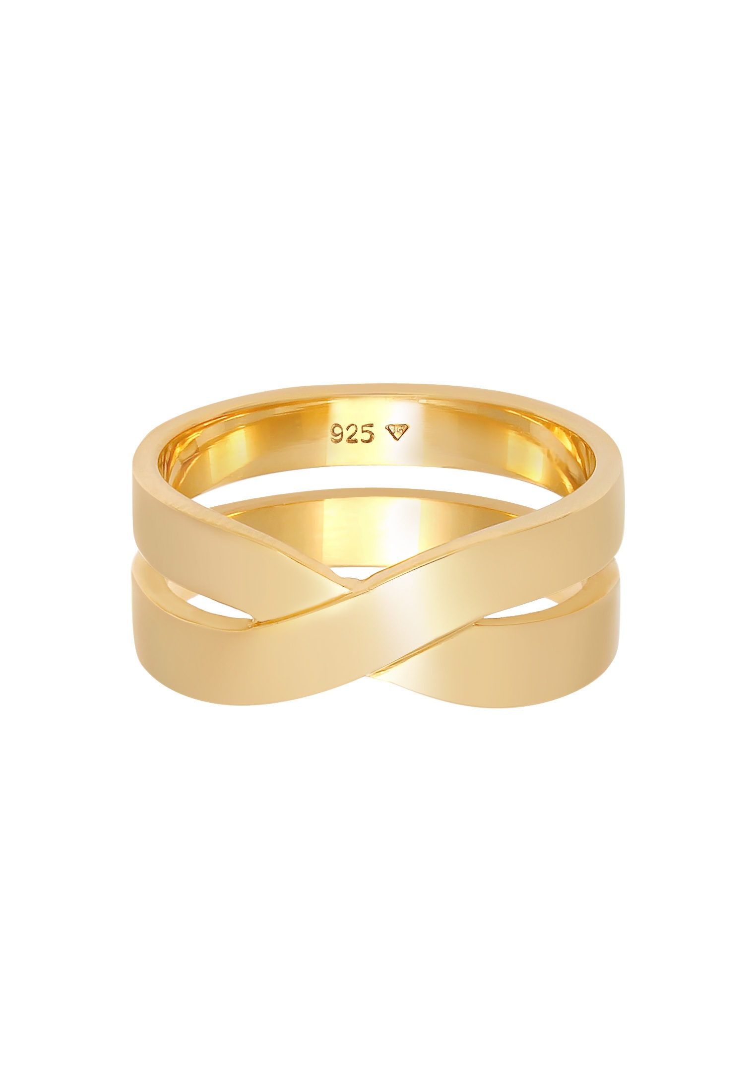 Kuzzoi Silberring »Ring Herren Bandring Überkreuz Look 925 Silber«