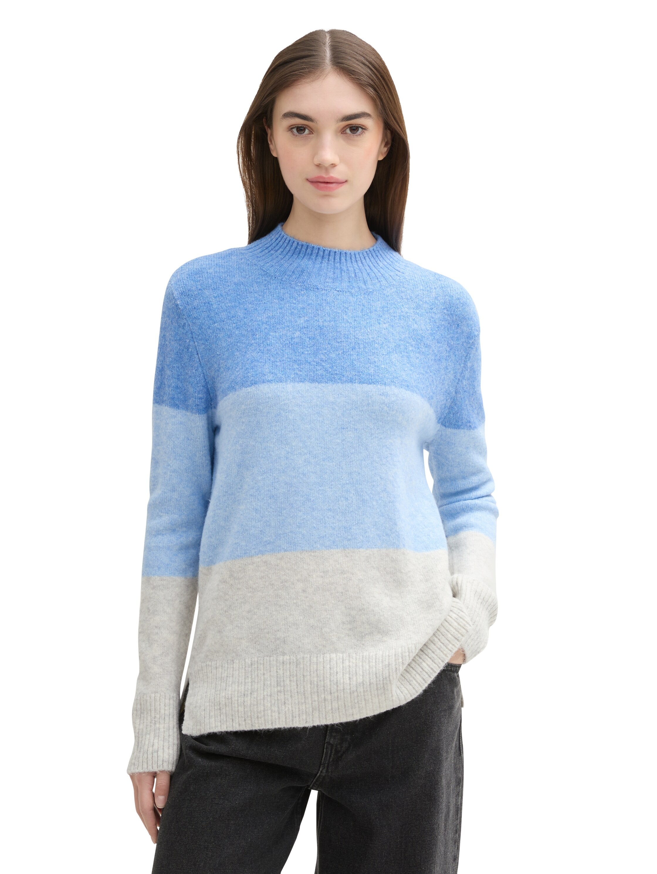 Strickpullover, mit Colour Blocking