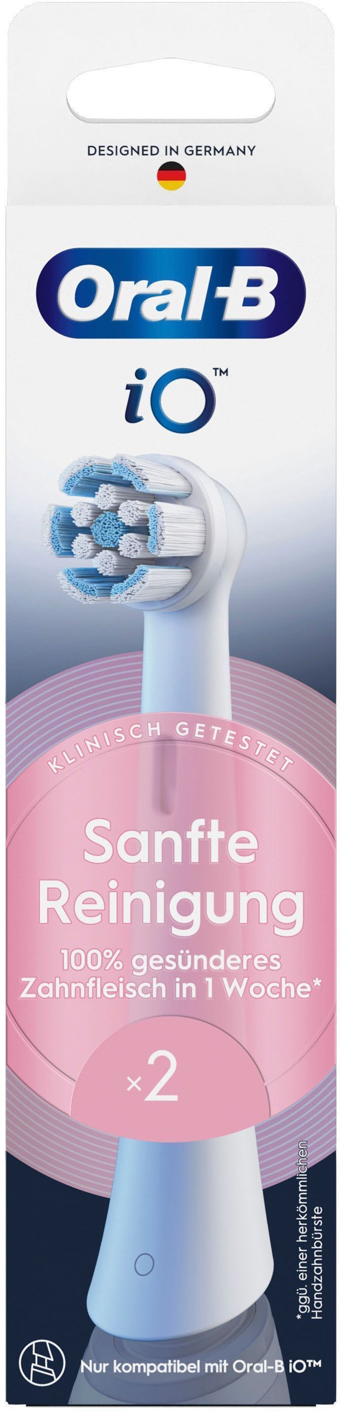 Oral-B Aufsteckbürsten »Oral-B iO Sanfte Reinigung«, fortschrittliche Plaque-Entfernung, für empfindliches Zahnfleisch
