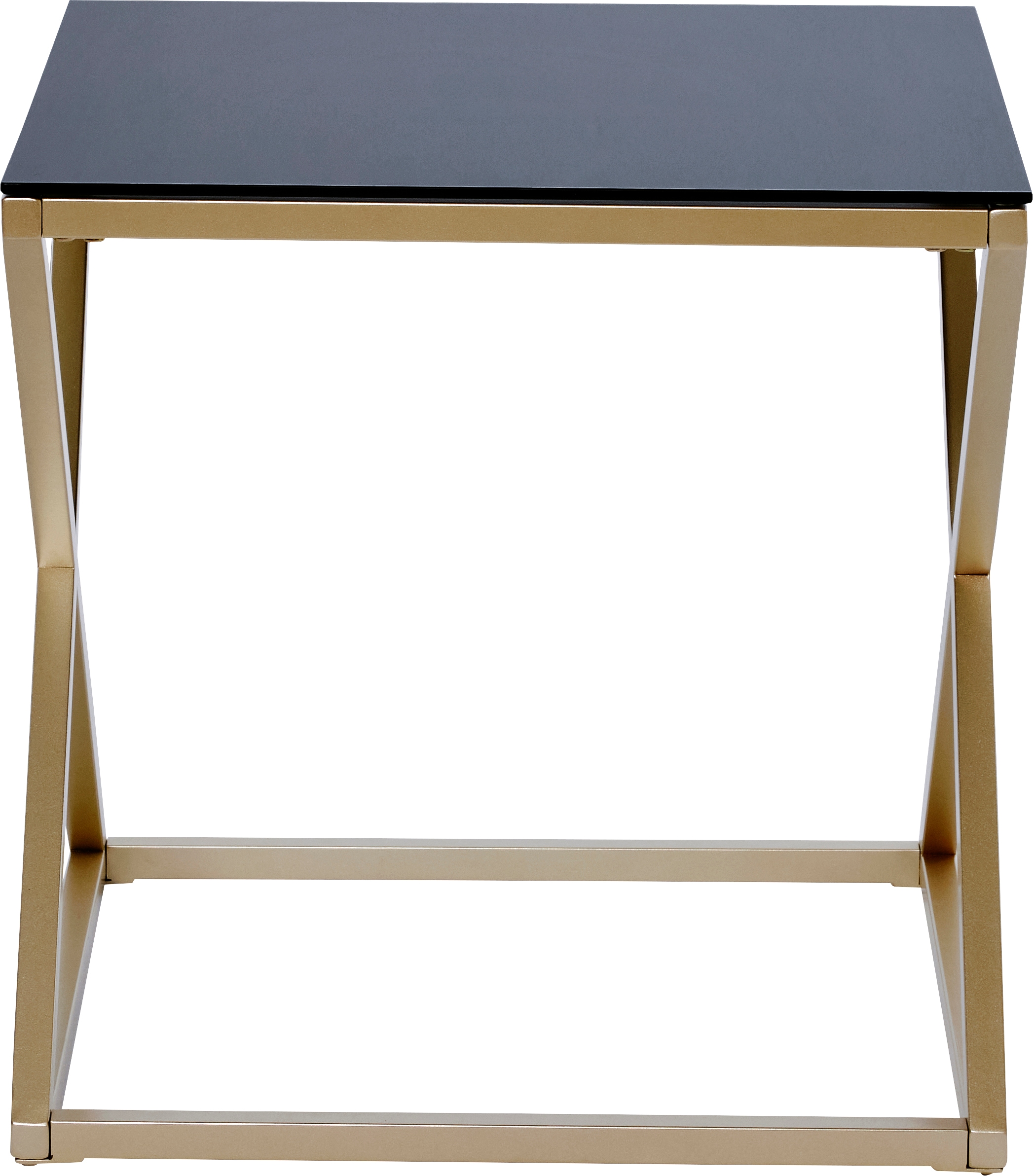 Jahnke Beistelltisch »XTRA BY SIDE«, (1 St.), Nachttisch/Beistelltisch in Gold-Look, aus Sicherheitsglas gefertigt