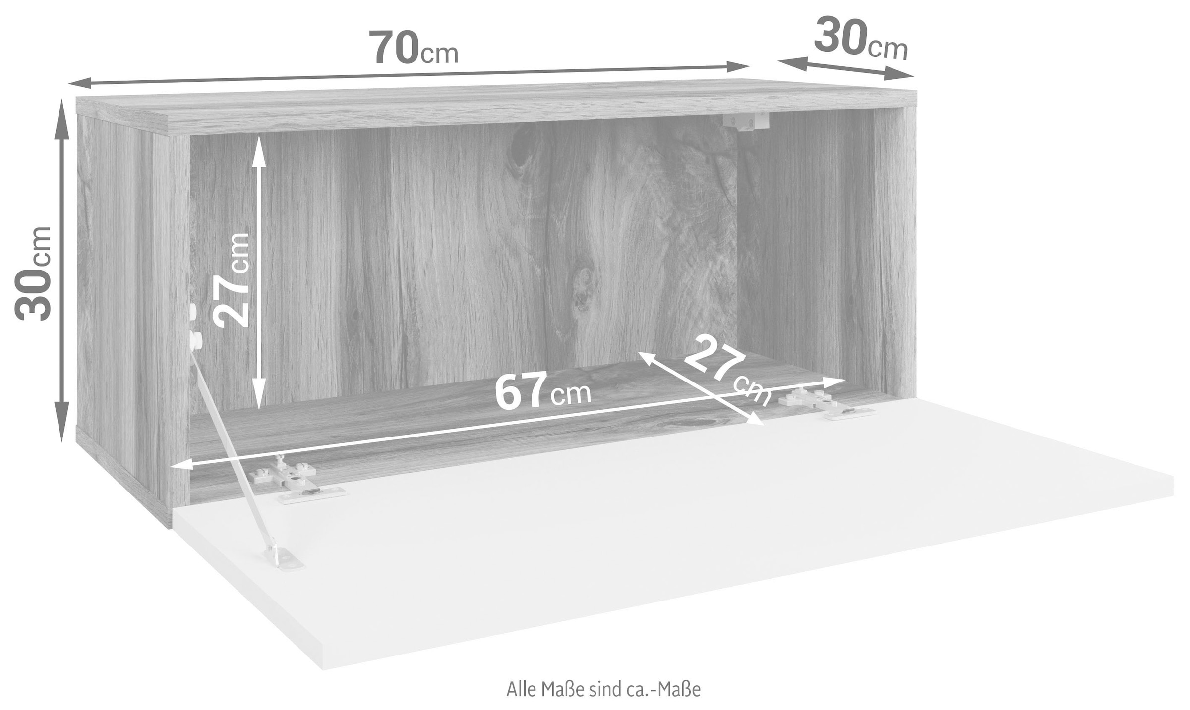 INOSIGN Hängeschrank »Paris«, Breite 70 cm, Höhe 30 cm bequem kaufen