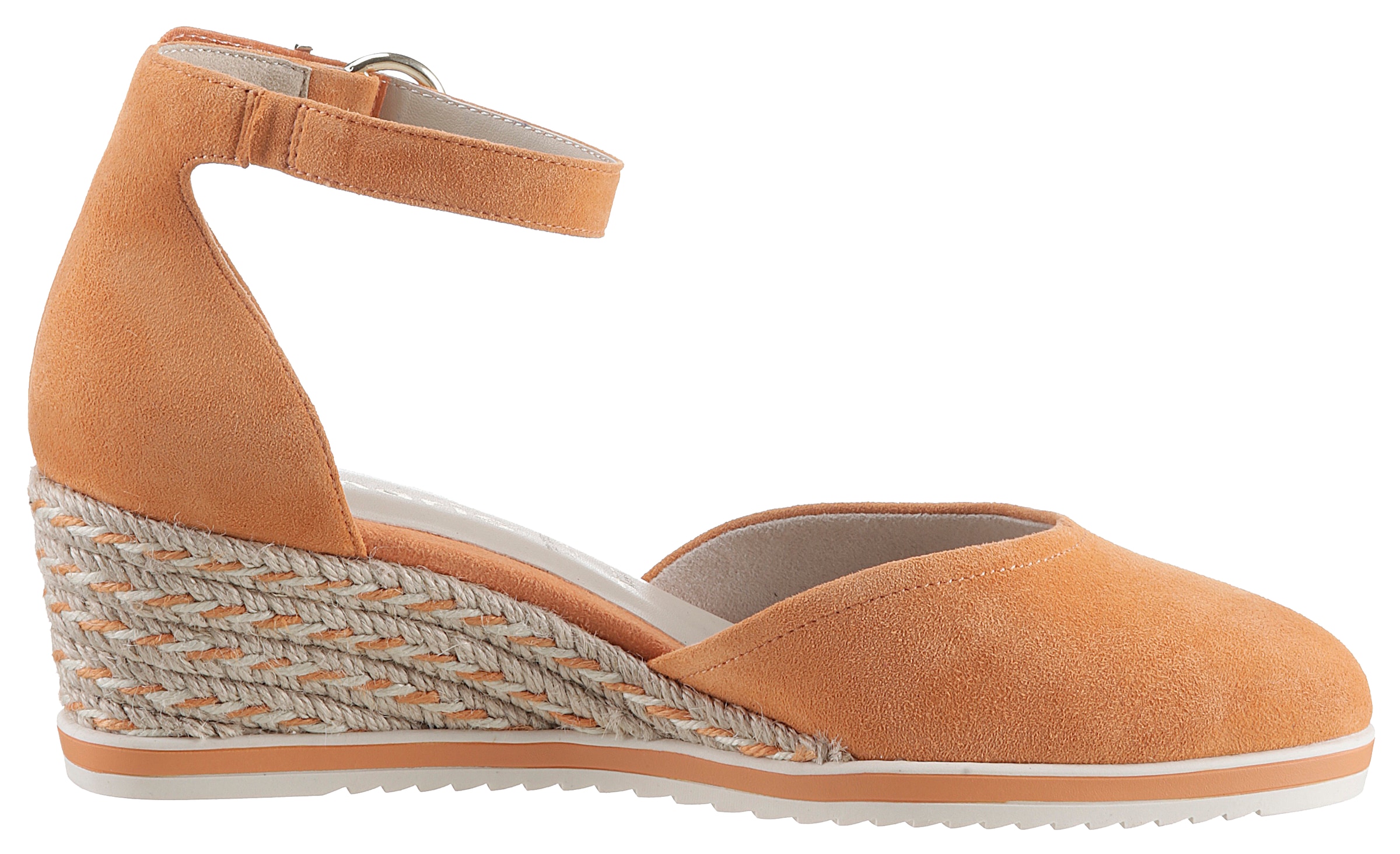 Tamaris Keilpumps, Keilabsatz, Schlupfschuh, Riemchensandale mit modischem Jute-Besatz