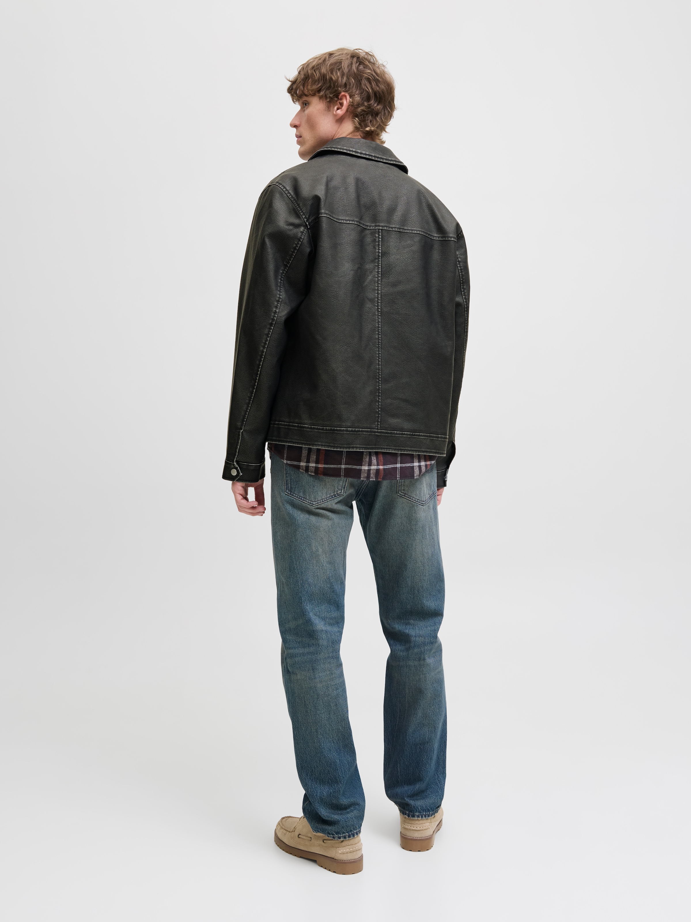 Jack & Jones Bikerjacke »JJECASABLANCA PU JACKET NOOS« ohne Kapuze mit Fronttaschen