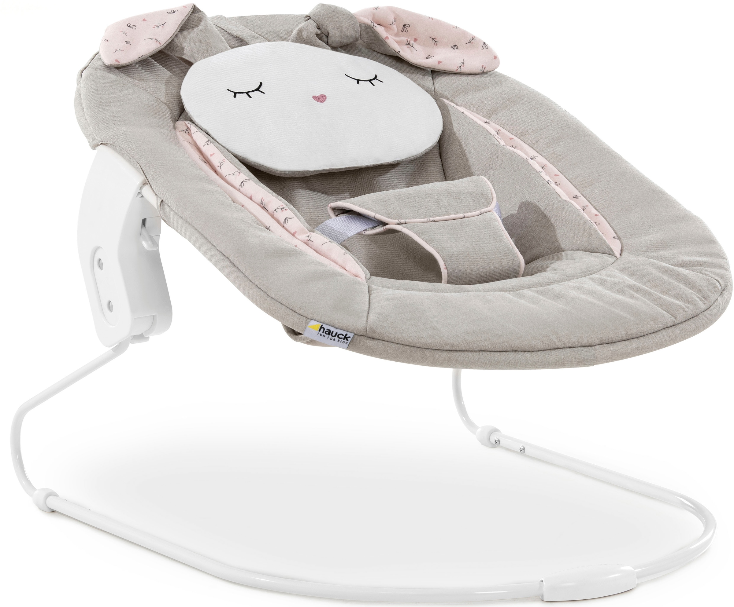 Hauck Hochstuhlaufsatz »Alpha Bouncer 2in1 Wippenaufsatz, Powder Bunny beige Bloom« bis, 9 kg, mit Wippgestell, für Neugeborene, passend für ALPHA+ Holzhochstuhl