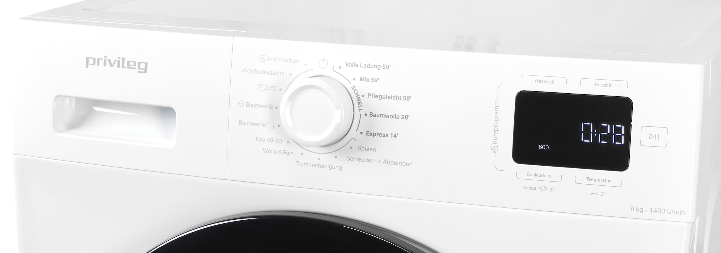 Privileg Waschmaschine MY TIME »PWF 874A MY TIME DE«, 8 kg, 1400 U/min, Quick Cycles – 5 Programme in unter 1 Stunde