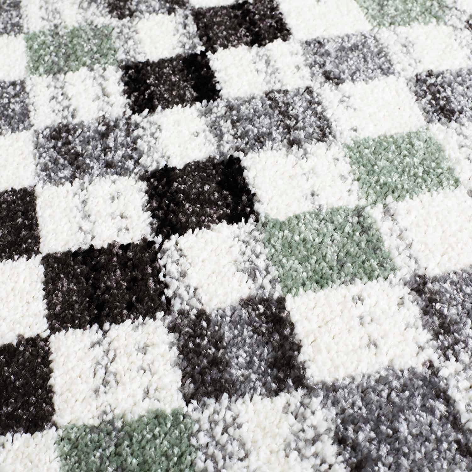 Carpet City Teppich »Moda 1141«, rechteckig, 11 mm Höhe, Kurzflor, Karo, weich, Wohnzimmer, Schlafzimmer