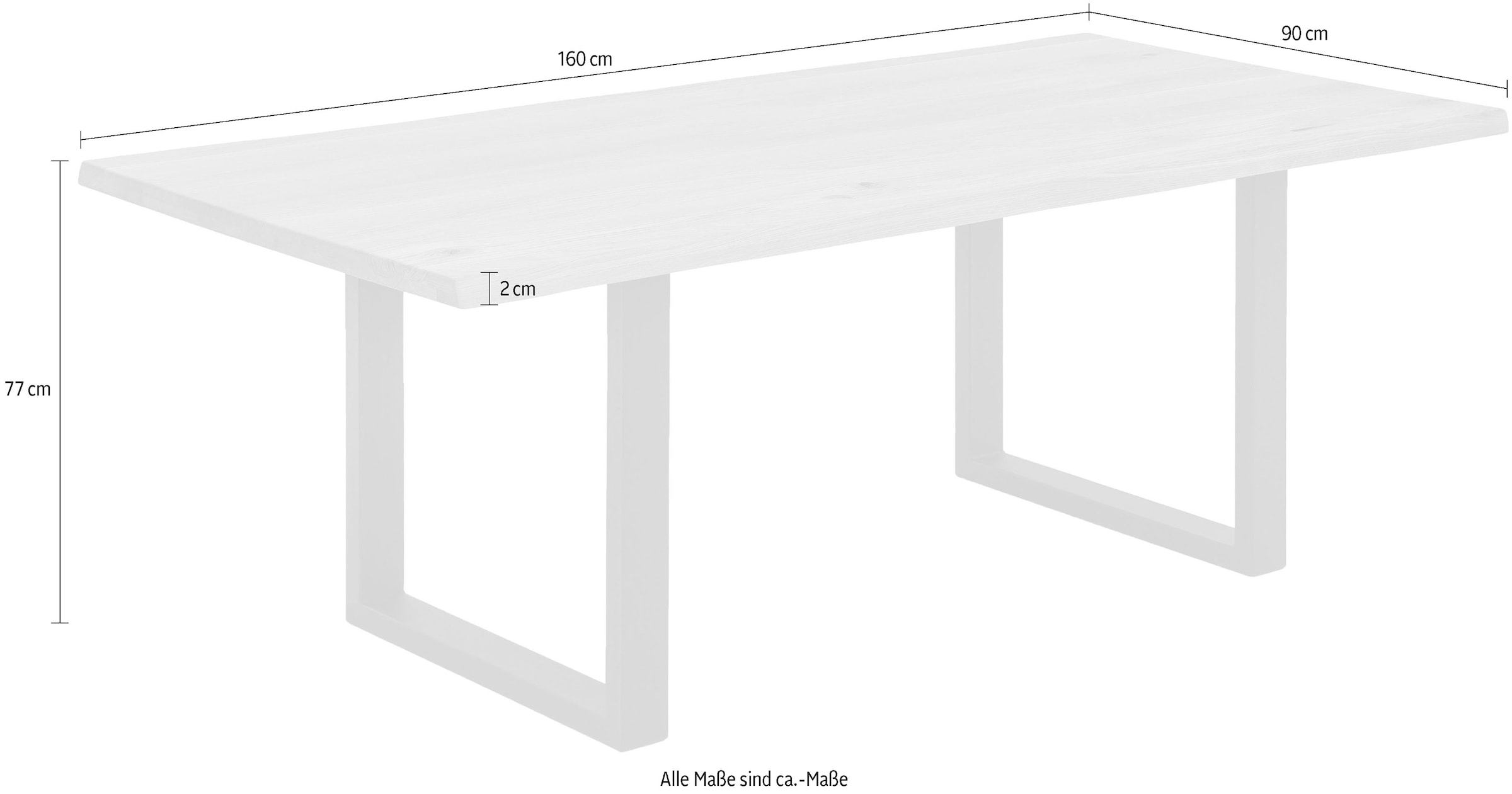 SIT Esstisch »Tops&Tables«, mit Tischplatte aus Wildeiche, mit Baumkante we gewachsen, Vintage