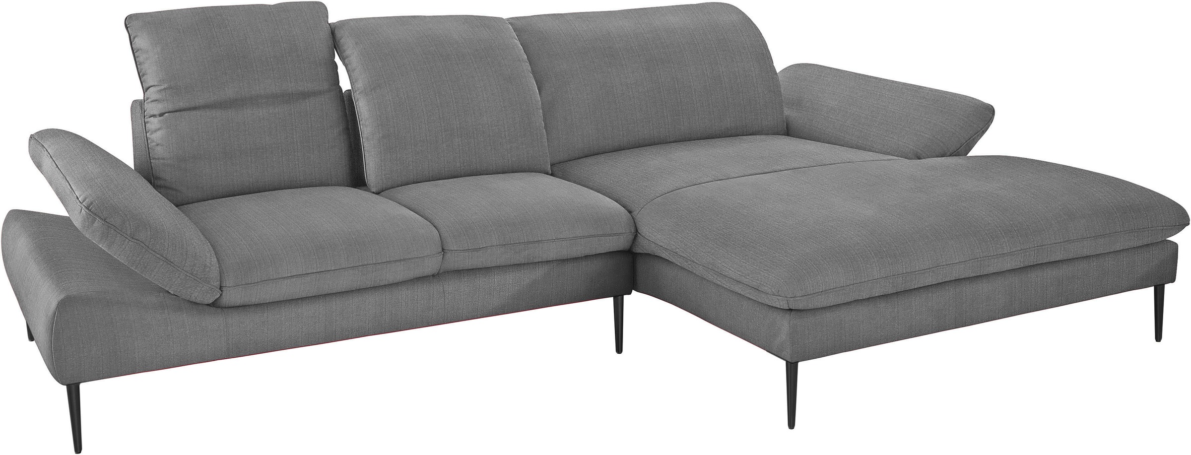 W.SCHILLIG Ecksofa »enjoy&MORE, Designsofa, elegant und bequem, L-Form«, Sitztiefenverstellung, Füße schwarz pulverbeschichtet, Breite 310 cm