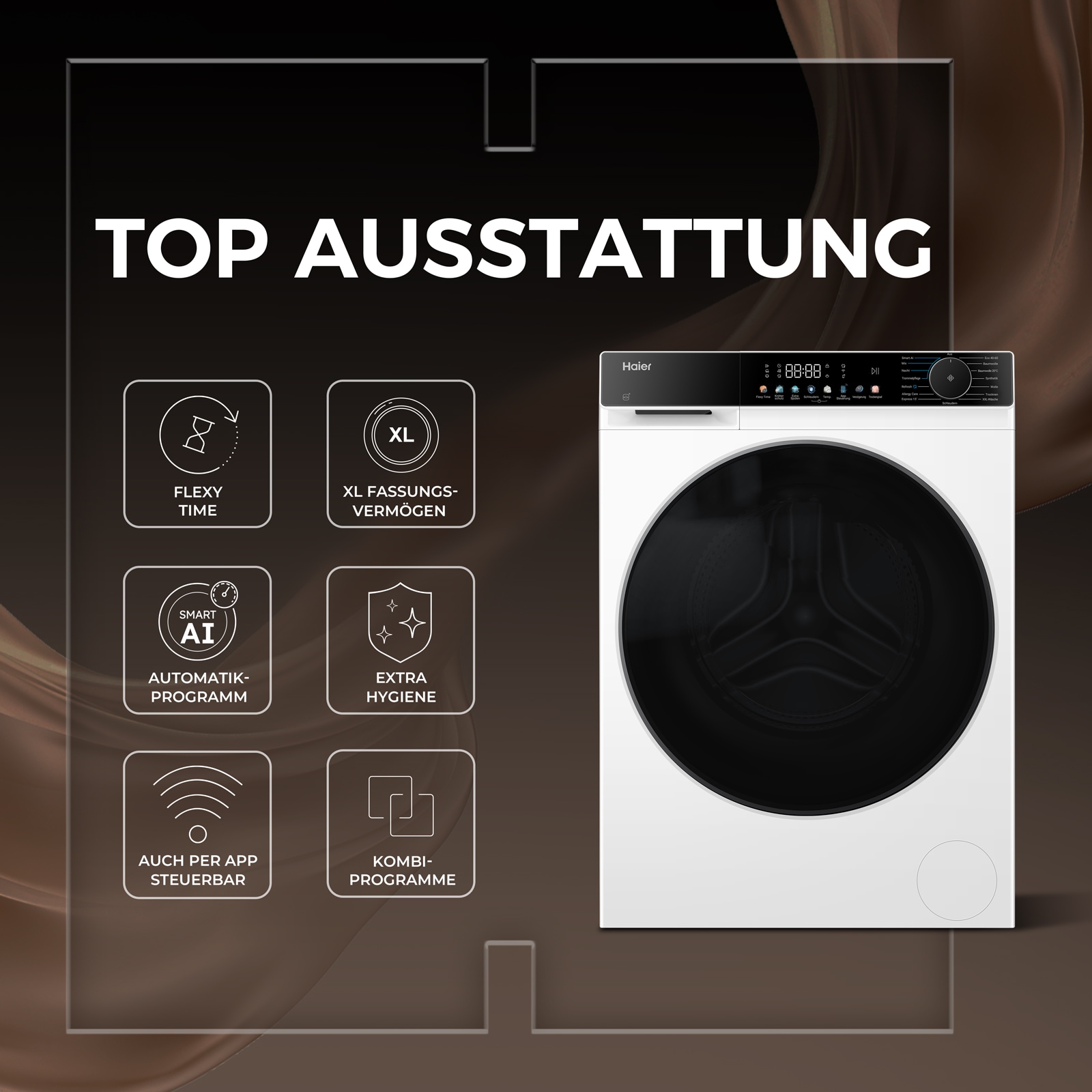 Haier Waschtrockner »HWD100-BP14657U1« G5 Serie 10 kg /6 kg Smart AI Automatikprogramm & Wi-Fi