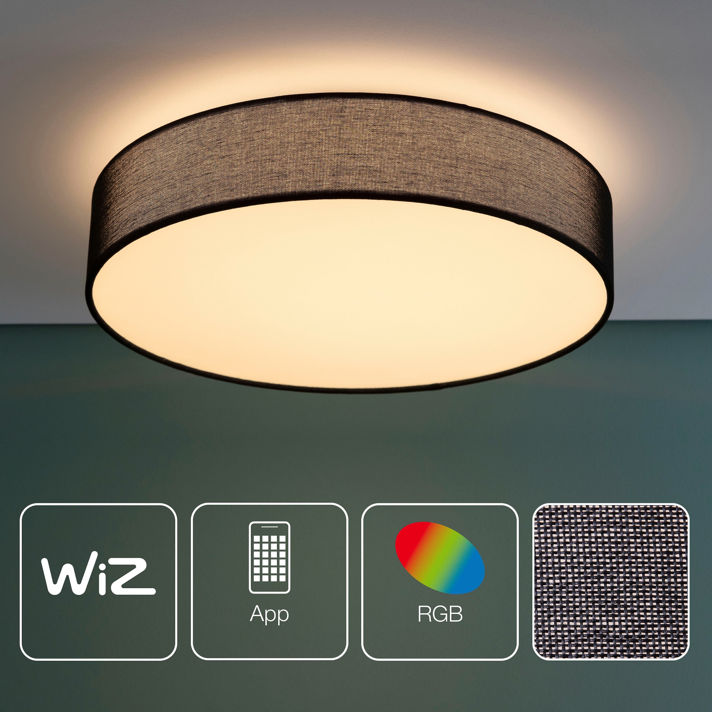 Brilliant Deckenleuchte »Penley«, 1 flammig-flammig, Smart Home LED mit  Textilschirm - Ø 47cm - dimmbar - RGB Farbwechsel online kaufen | mit 3  Jahren XXL Garantie