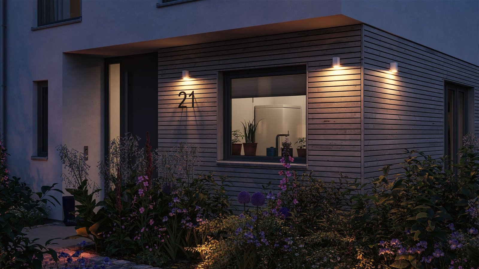 Paulmann LED Außen-Wandleuchte »Flame IP44 eckig 58x103mm 2200K 4W 265lm 230V 75° Metall« 1 Stk. insektenfreundlich