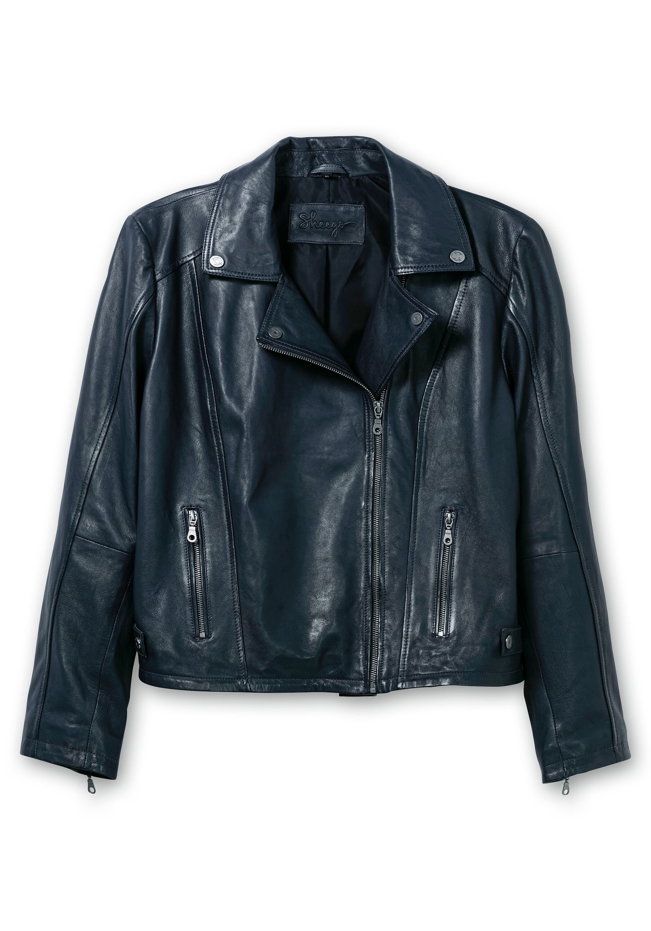 Sheego Lederjacke »Bikerjacke aus Lammnappa, im Biker-Stil«