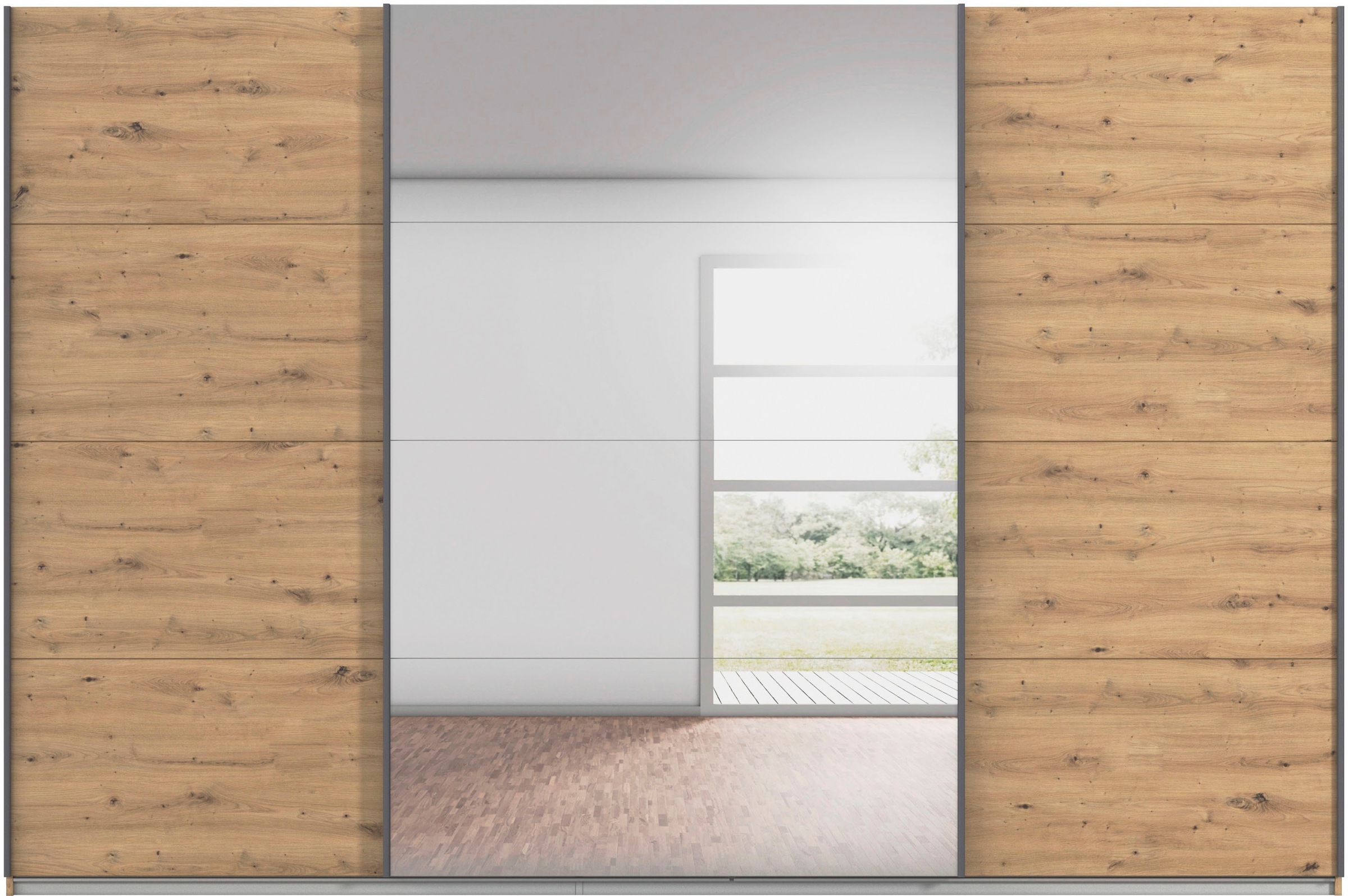 rauch Schwebetürenschrank »Kleiderschrank Schrank OTTO´S CHOICE Garderobe AGORDO«, (in zwei Griff-Farben), Top Innenausstattung, in 4 Breiten und 2 Höhen MADE IN GERMANY