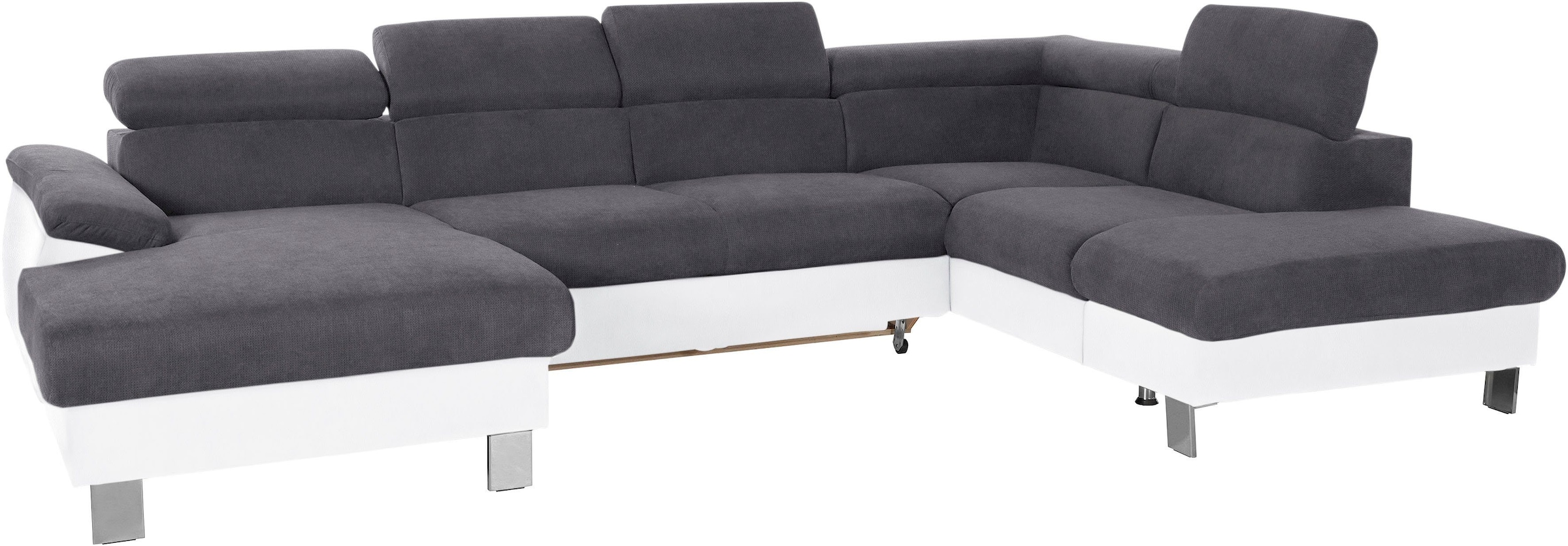 COTTA Polstergarnitur »Komaris U-Form«, (Set), Set bestehend aus: Wohnlandschaft mit Kopfteilverstellung & Hocker