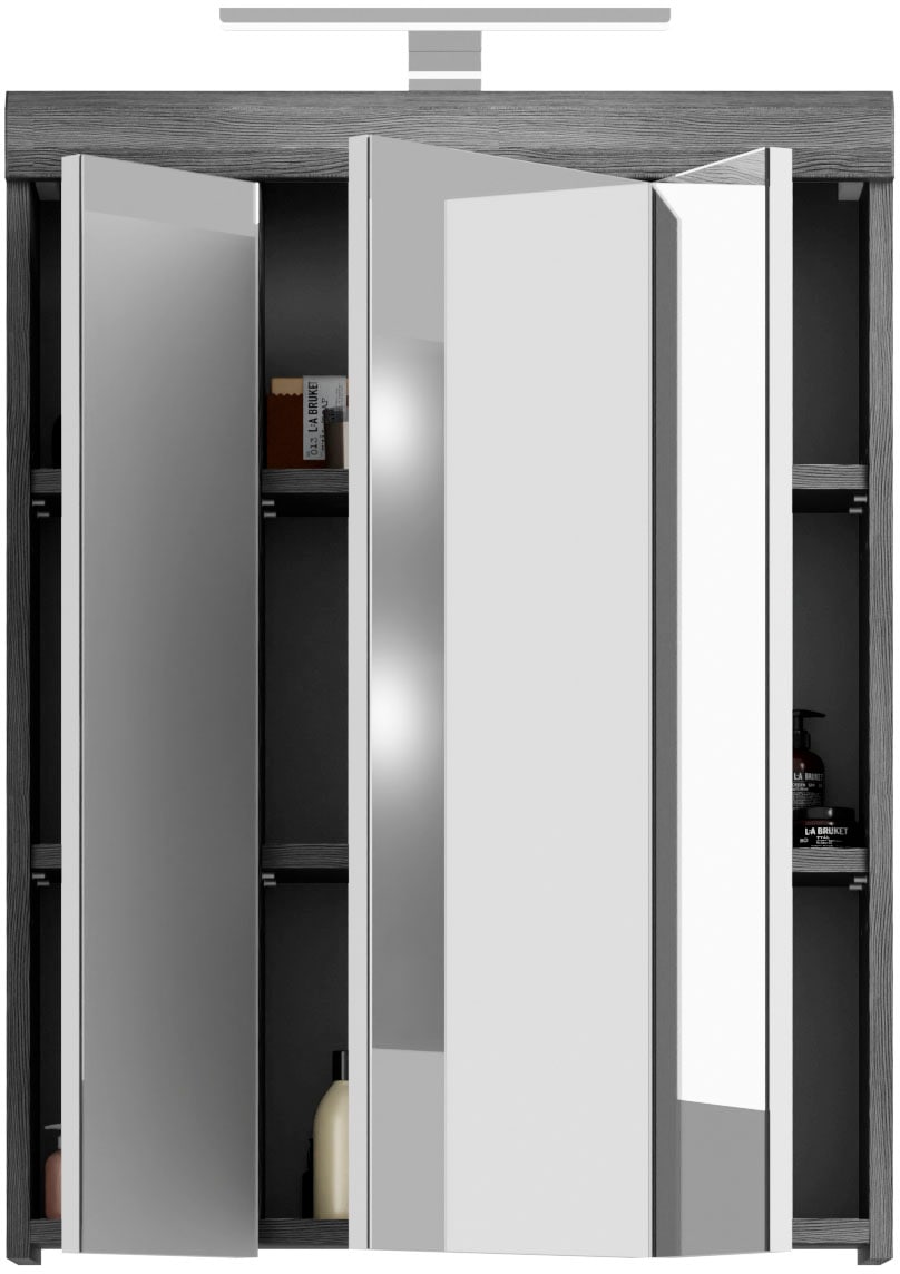 INOSIGN Badmöbel-Set »Siena, 2 teilig, inklusive LED Beleuchtung, bestehend aus:«, (Set, 2 St., TOPSELLER!), Waschbeckenunterschrank, Spiegelschrank, LED Badaufsatzleuchte