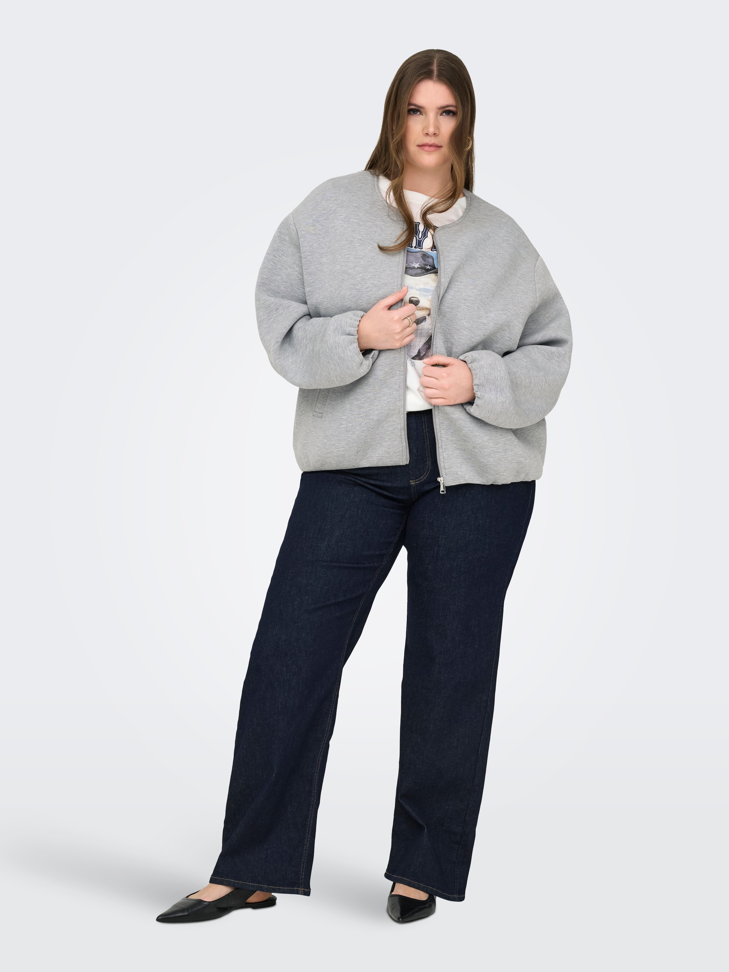 ONLY CARMAKOMA Blouson »CARELLIE SCUBA LIFE JACKET OTW NOOS« Materialmix, weit geschnitten