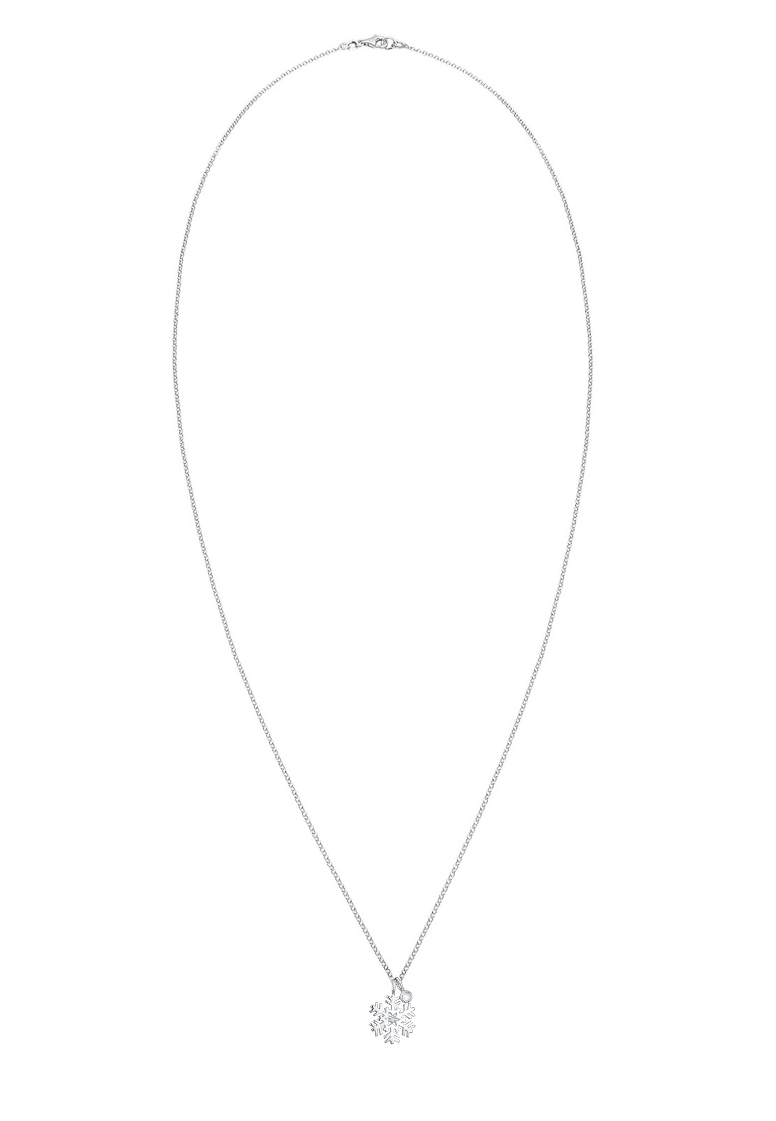 Elli Silberkette »Halskette Schneeflocke Topas Weiß 925 Sterling Silber«