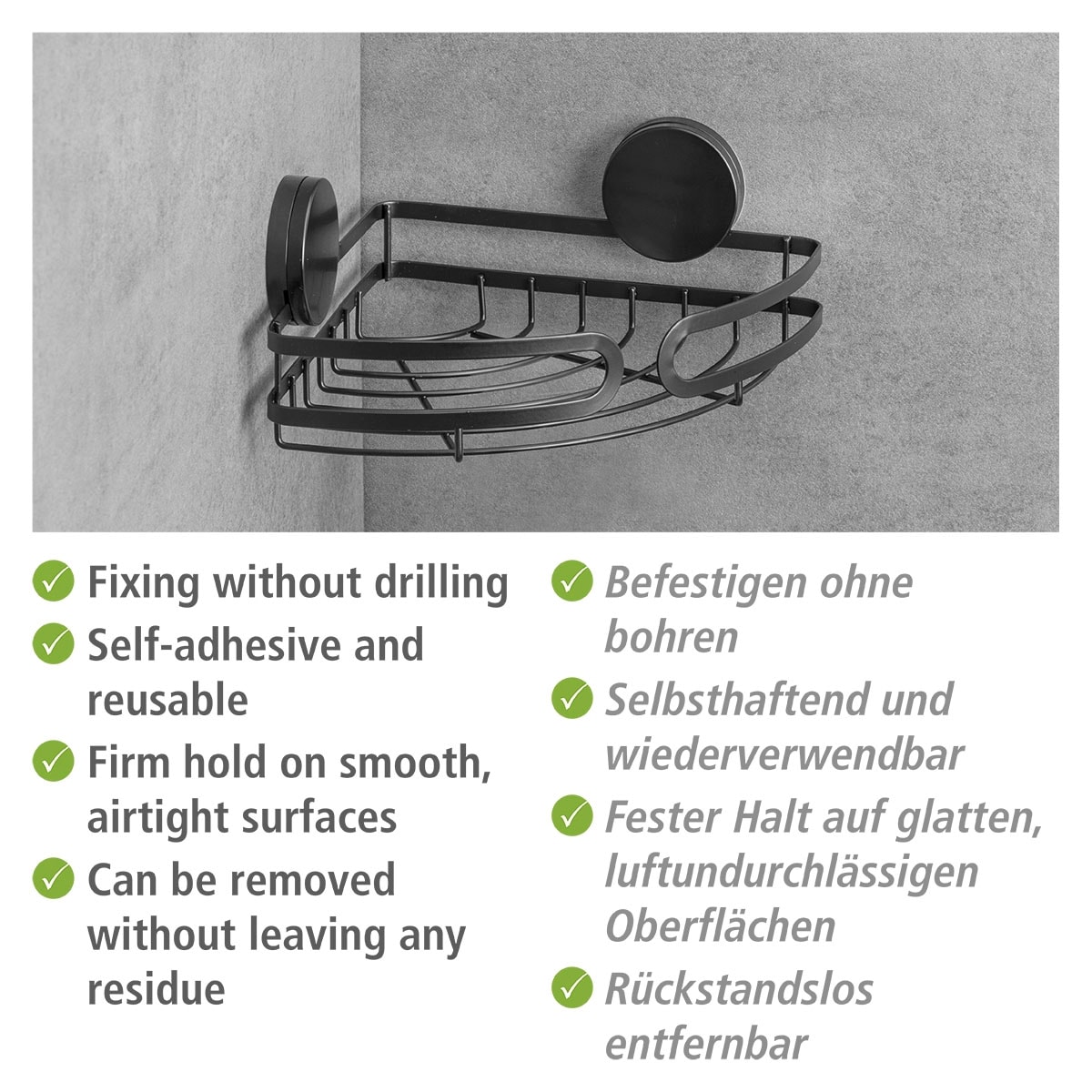 WENKO Duschregal »Static-Loc® Plus Pavia«, Badezimmer-Ablage, Befestigen ohne bohren