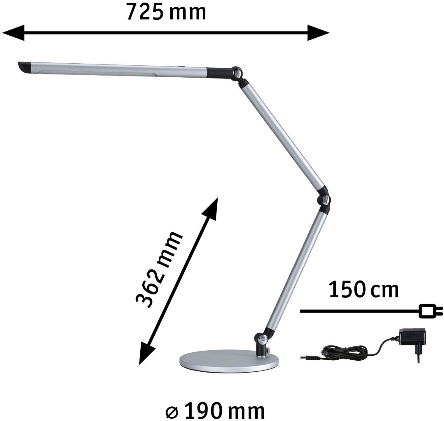 Paulmann LED Schreibtischlampe »LED Schreibtischleuchte 3-Step-Dim FlexBar White Switch Silber matt« 1 Stk. Tageslichtweiß mehrere Helligkeitsstufen, Farbwechsler, Farbsteuerung, Dimmer