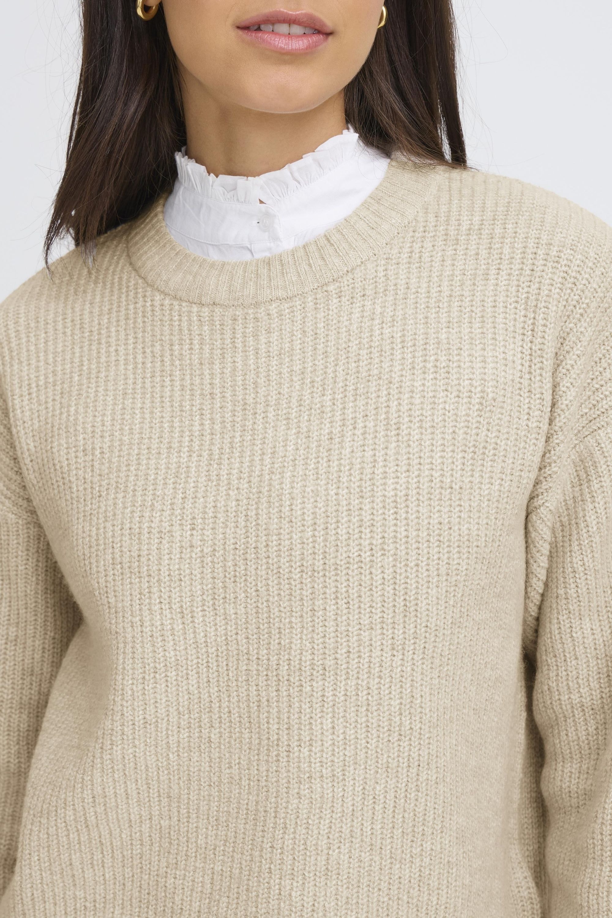 OXMO Strickfleece-Pullover »Strickpullover OXBMMOLARA ONECK«