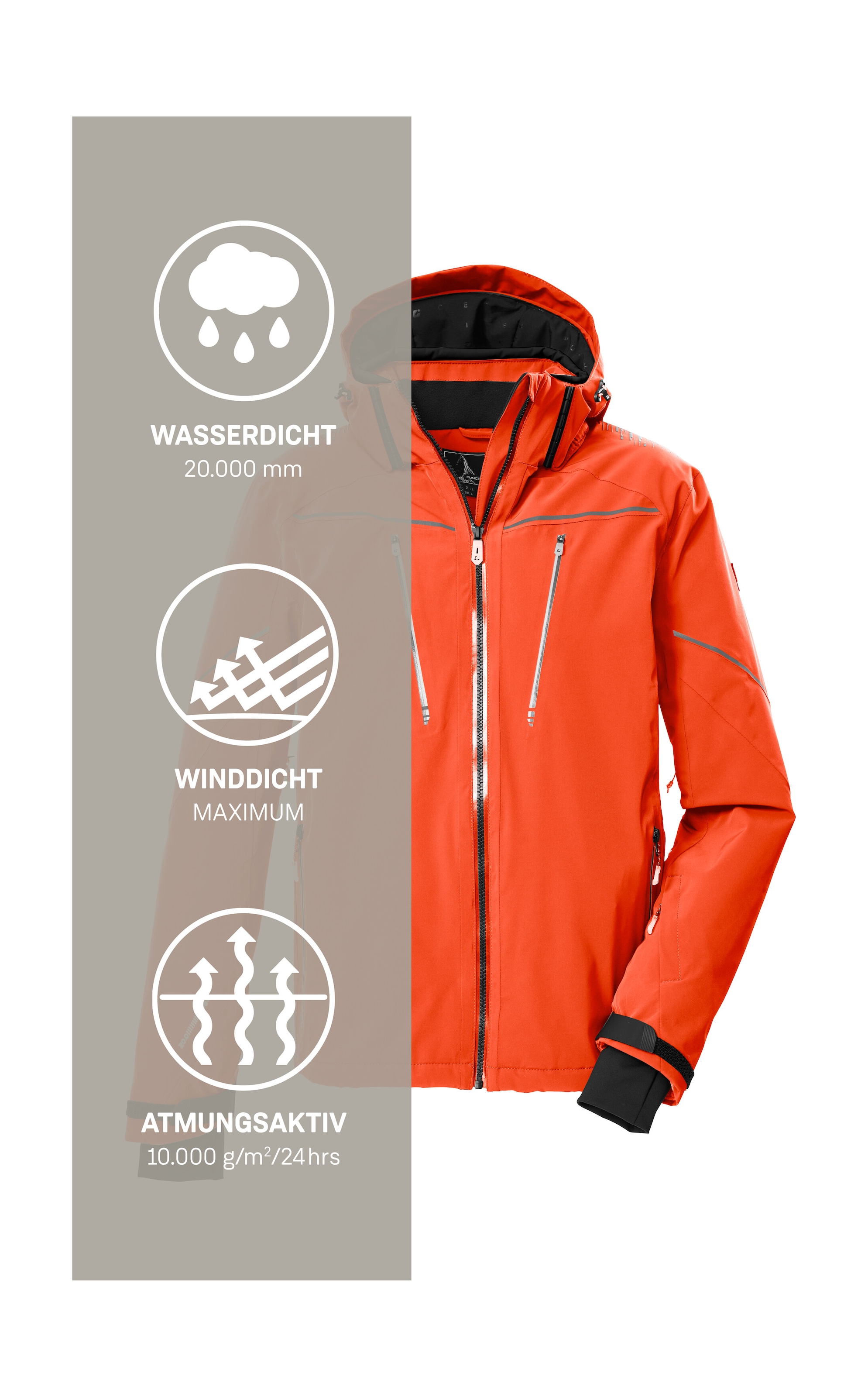 Killtec Skijacke »KSW 50 MN SKI JCKT« Herren Skijacke: wasserdicht, atmungsaktiv, 4-Wege-Stretch, Schneefang