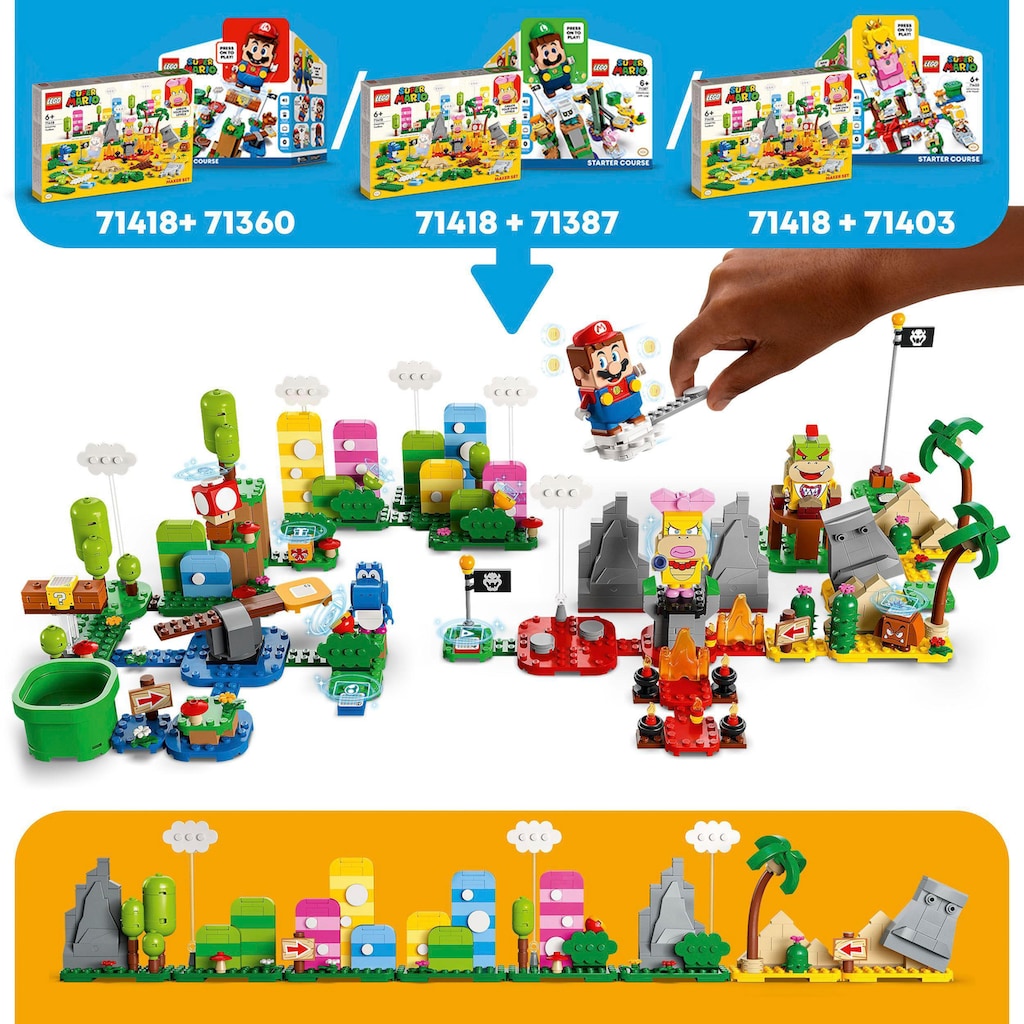 LEGO® Konstruktionsspielsteine »Kreativbox – Leveldesigner-Set (71418), LEGO® Super Mario«, (588 St.)