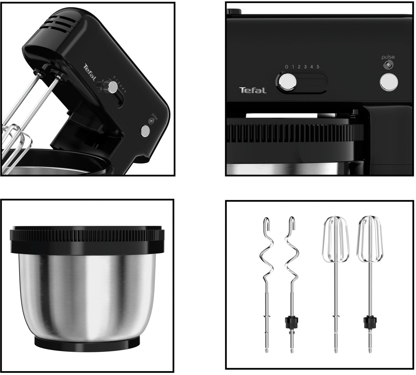 Tefal Küchenmaschine »Oh My Cake QB1108«, Satelliten-Rührwerk, 4-L-Schüssel, inkl. 2 Schneebesen, 2 Knethaken