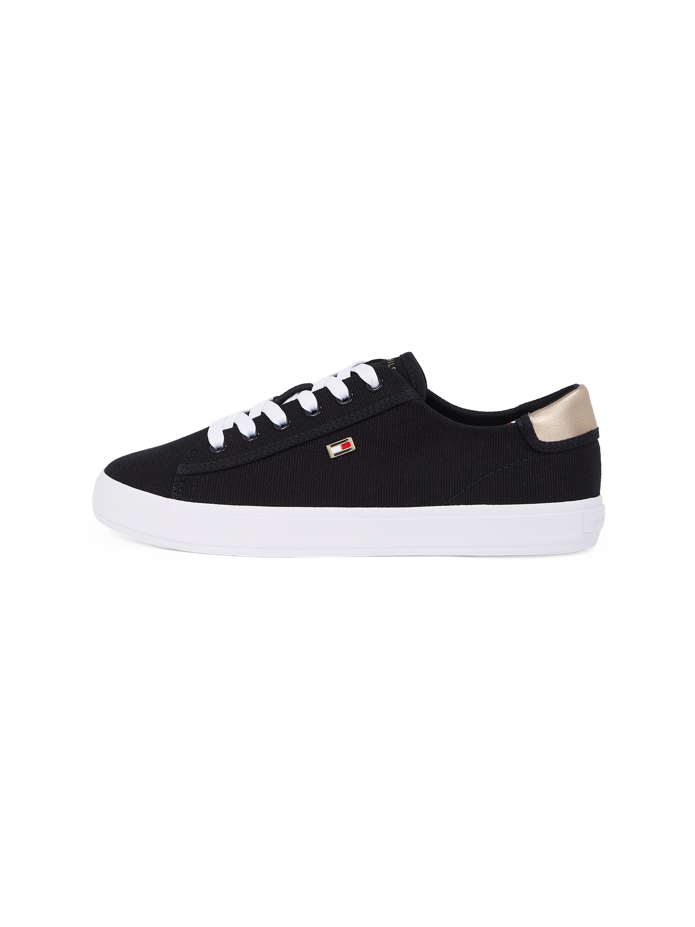 Tommy Hilfiger Plateausneaker »VULC CANVAS LACE UP SNEAKER«, Freizeitschuh, Halbschuh, Schnürschuh, in schmaler Form
