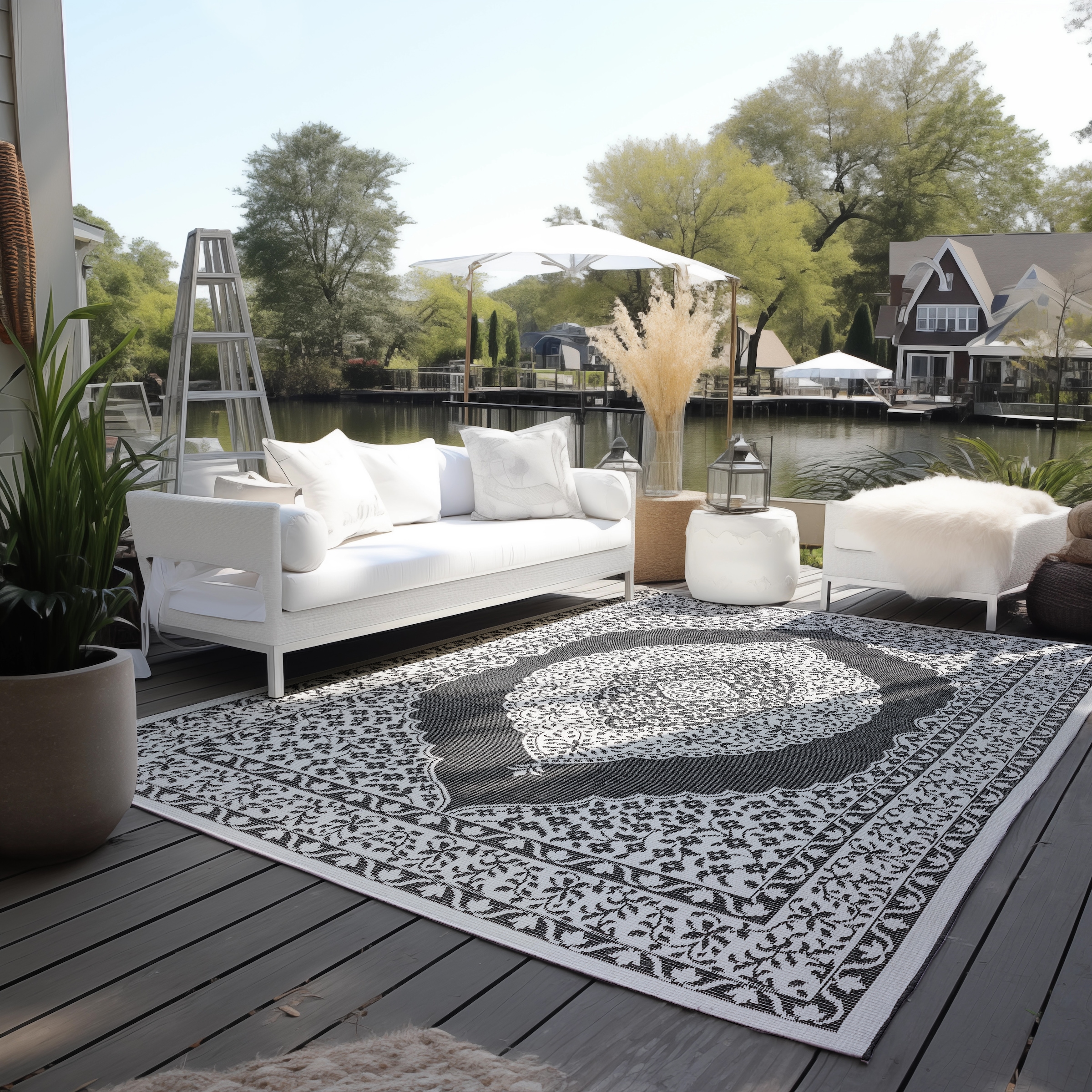 ELLE DECORATION Teppich »Meekly, In- und Outdoor«, rechteckig, Flachgewebe, In-& Outdoor, Modern, Wendeteppich, Balkon, Wohnzimmer