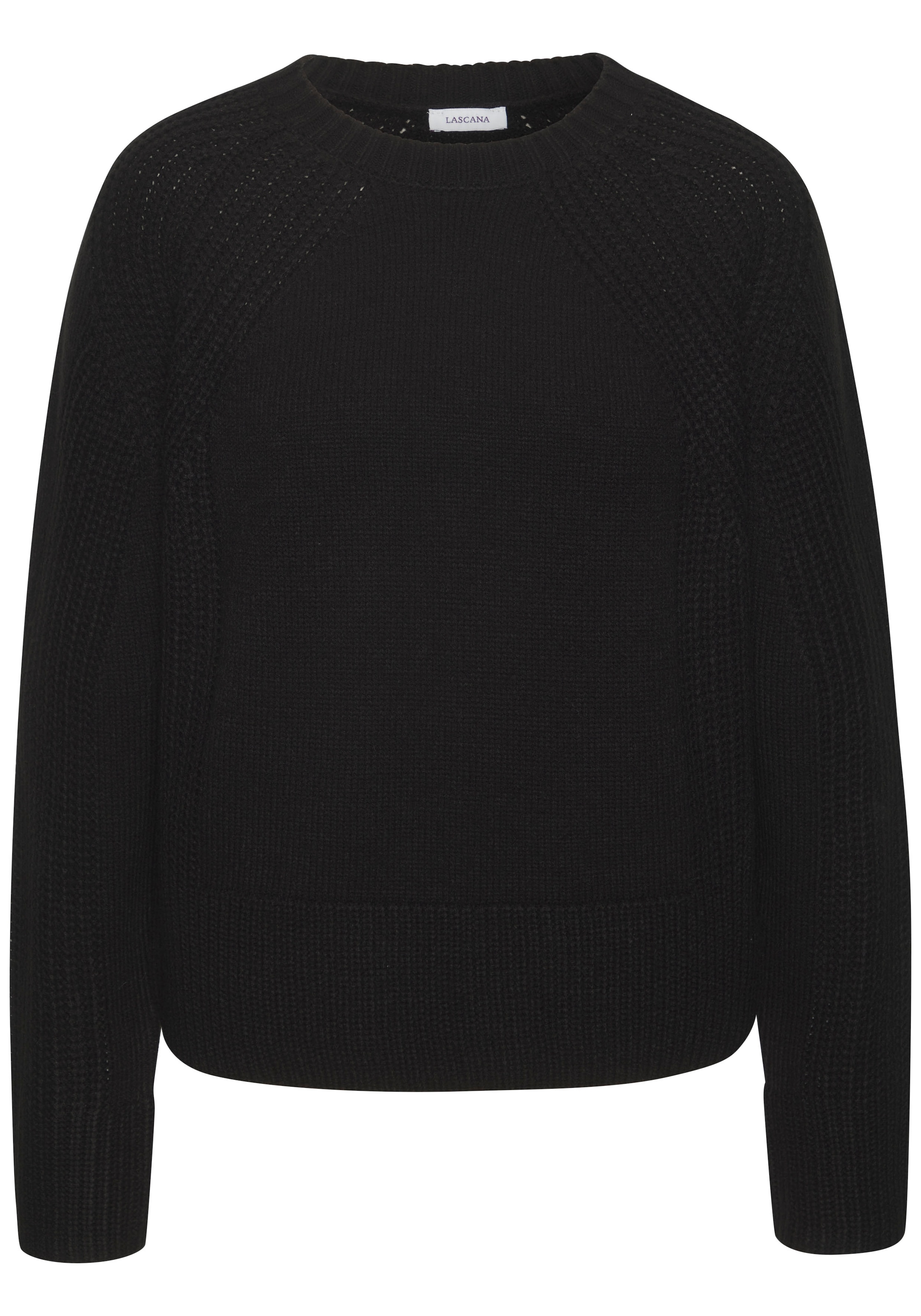 LASCANA Strickpullover mit Grobstrick-Details, Damen Pullover mit Rundhals