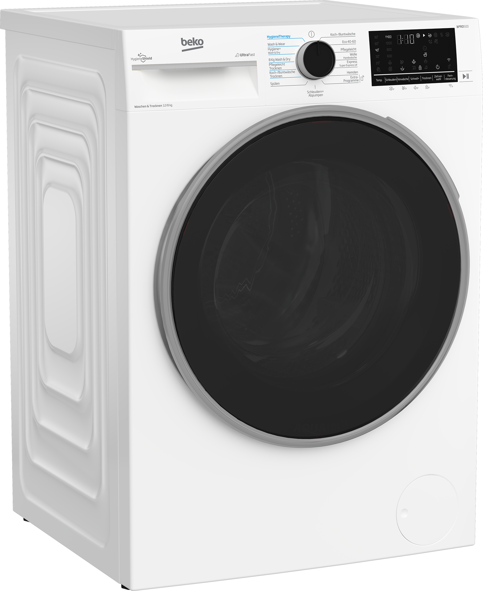 BEKO Waschtrockner »B3DFT512447W«, Vollelektronik, SteamCure-Damp, Wash & Wear