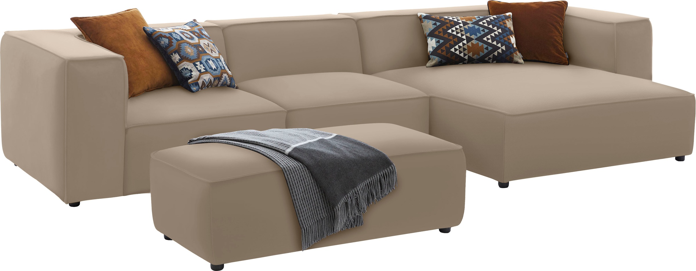 W.SCHILLIG Ecksofa »around-the-block«, mit eleganter Biese, mit Federkern, Breite 341 cm