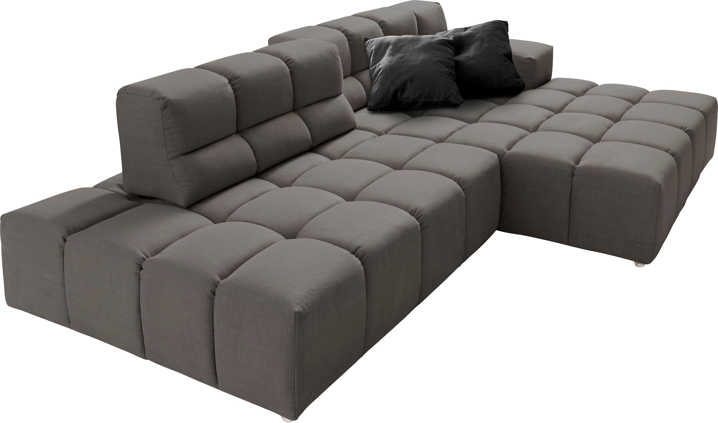 designwerk Ecksofa »Temple, Designsofa trifft hohen Sitzkomfort, L-Form«, Recamiere links oder rechts, mit Sitztiefenverstellung