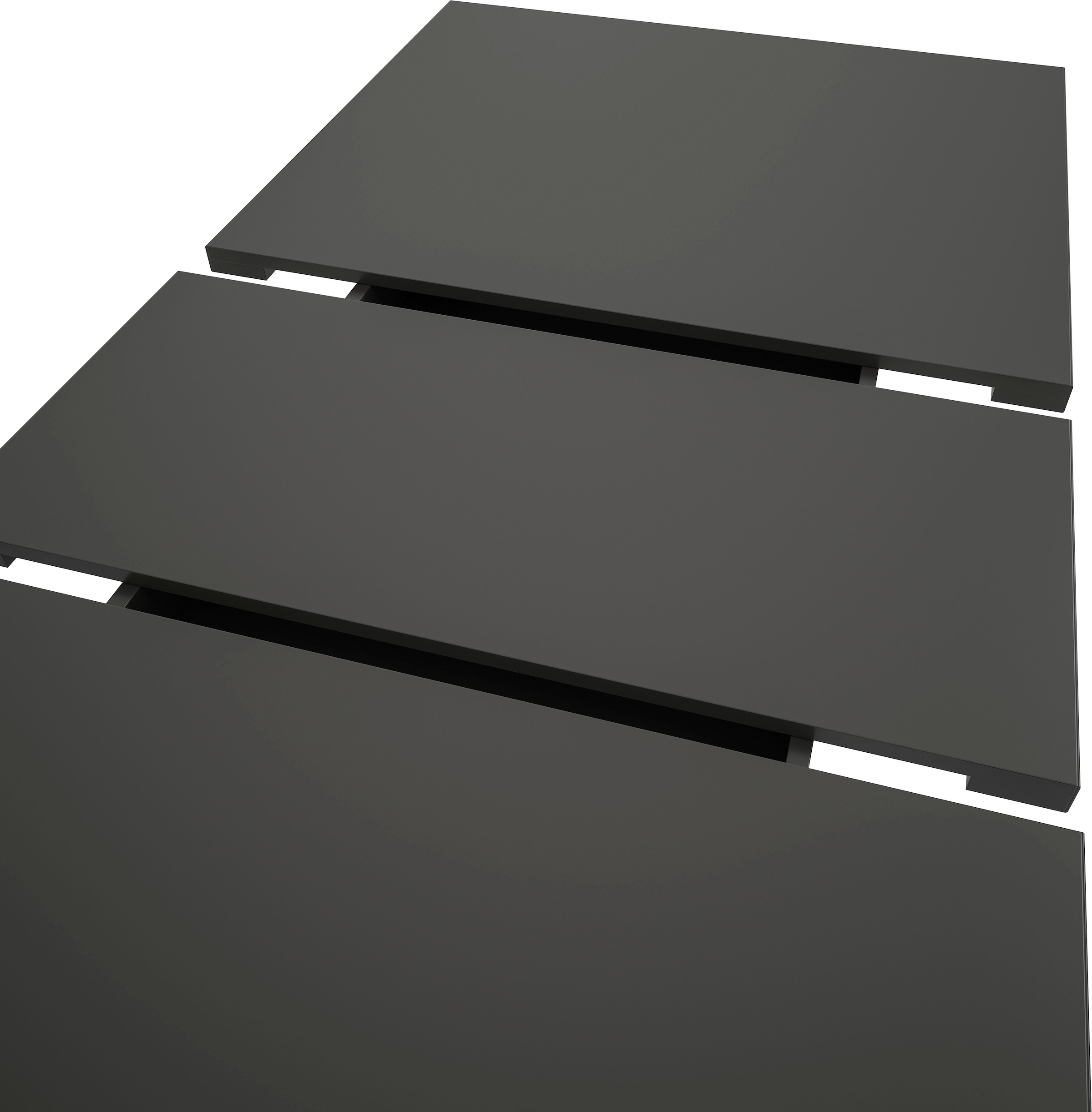 INOSIGN Esstisch »Motus, ausziehbar 150 -190 cm, inklusive 40 cm Einlegeplatte«, (Set, 1 St.), Doppelsäulengestell mit Bodenplatte, Tisch, Esstisch, Küche