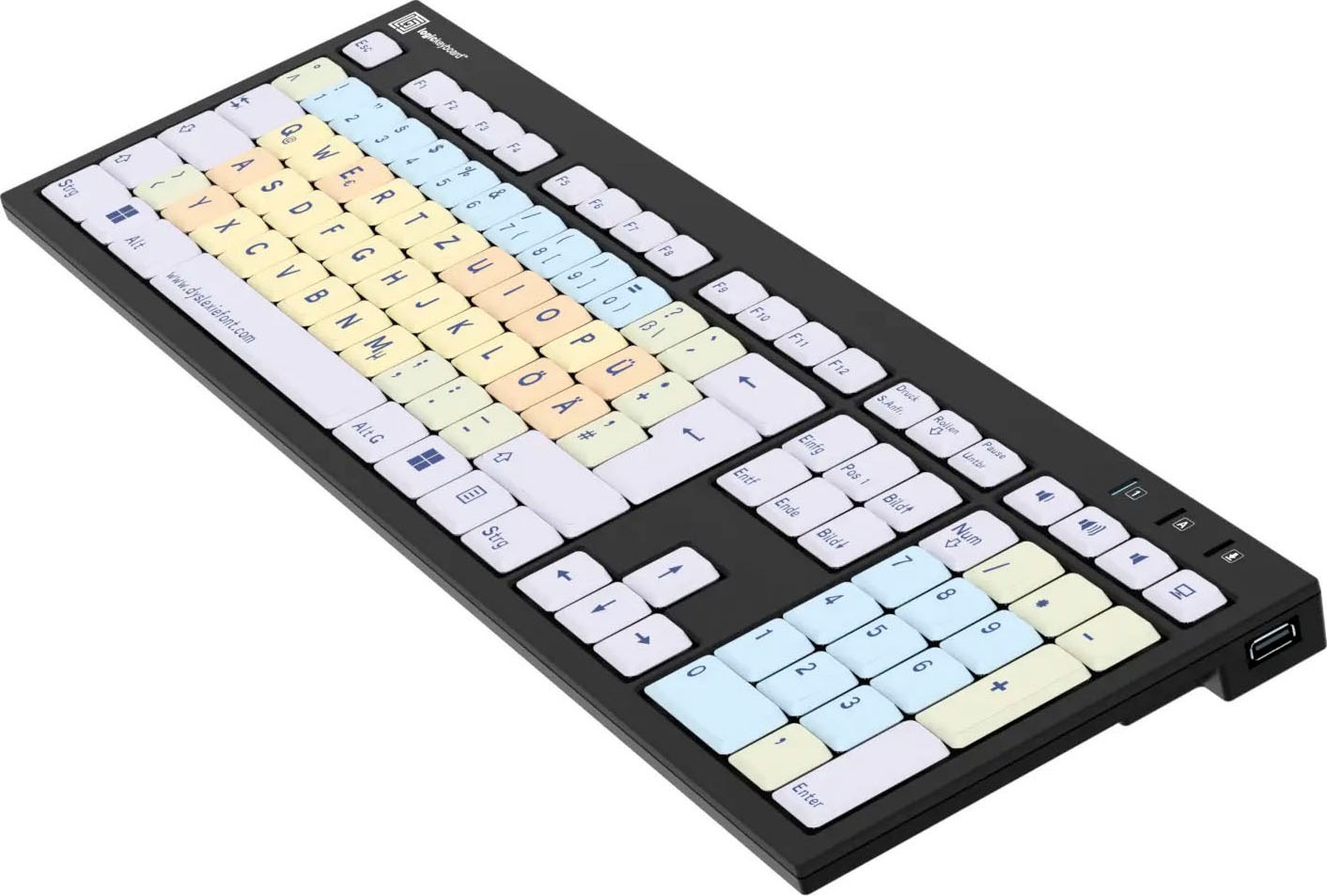 Logickeyboard Tastatur »Dyslexie Nero DE (PC)«, (Ziffernblock)