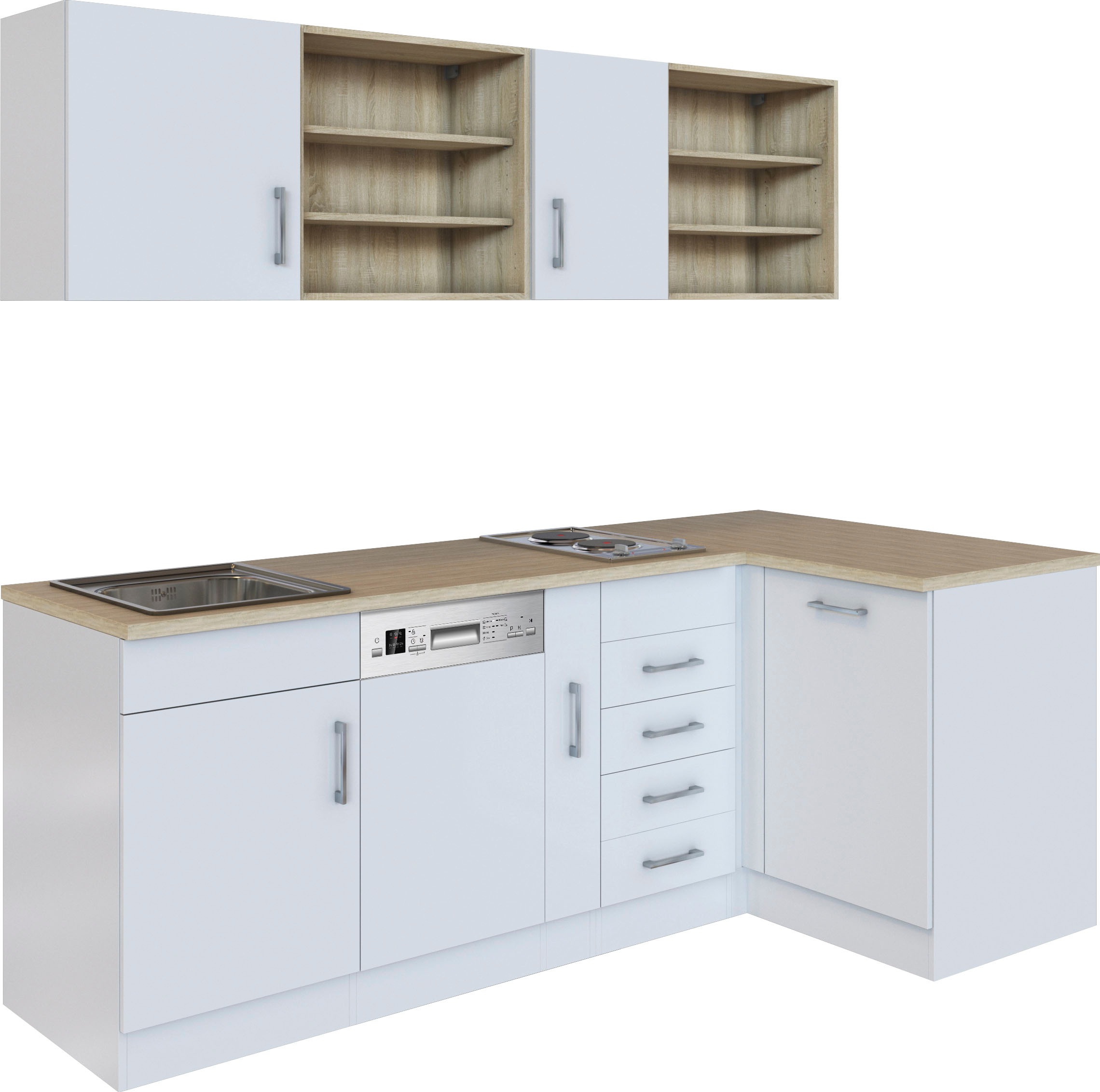 KOCHSTATION Küche »KS-Mali«, Stellbreite 210/110 cm, mit E-Geräten