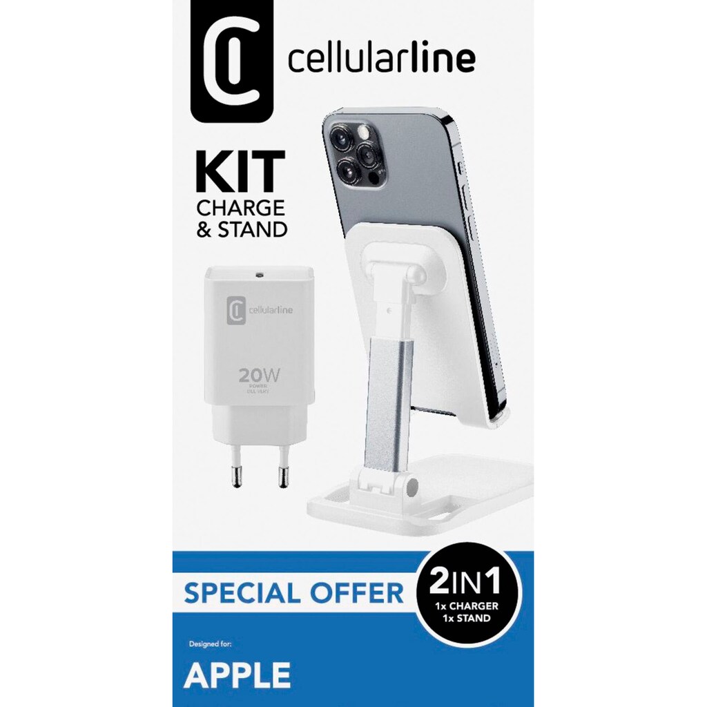 Cellularline Smartphone-Ladegerät »Charge+Stand Kit iPhone«
