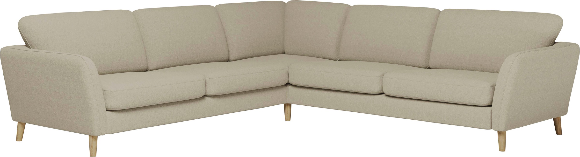 Home affaire Ecksofa »MARSEILLE 278/278 cm, L-Form,«, gleichschenklig, aus Eiche-Massivholz Beinen, verschiedene Bezüge
