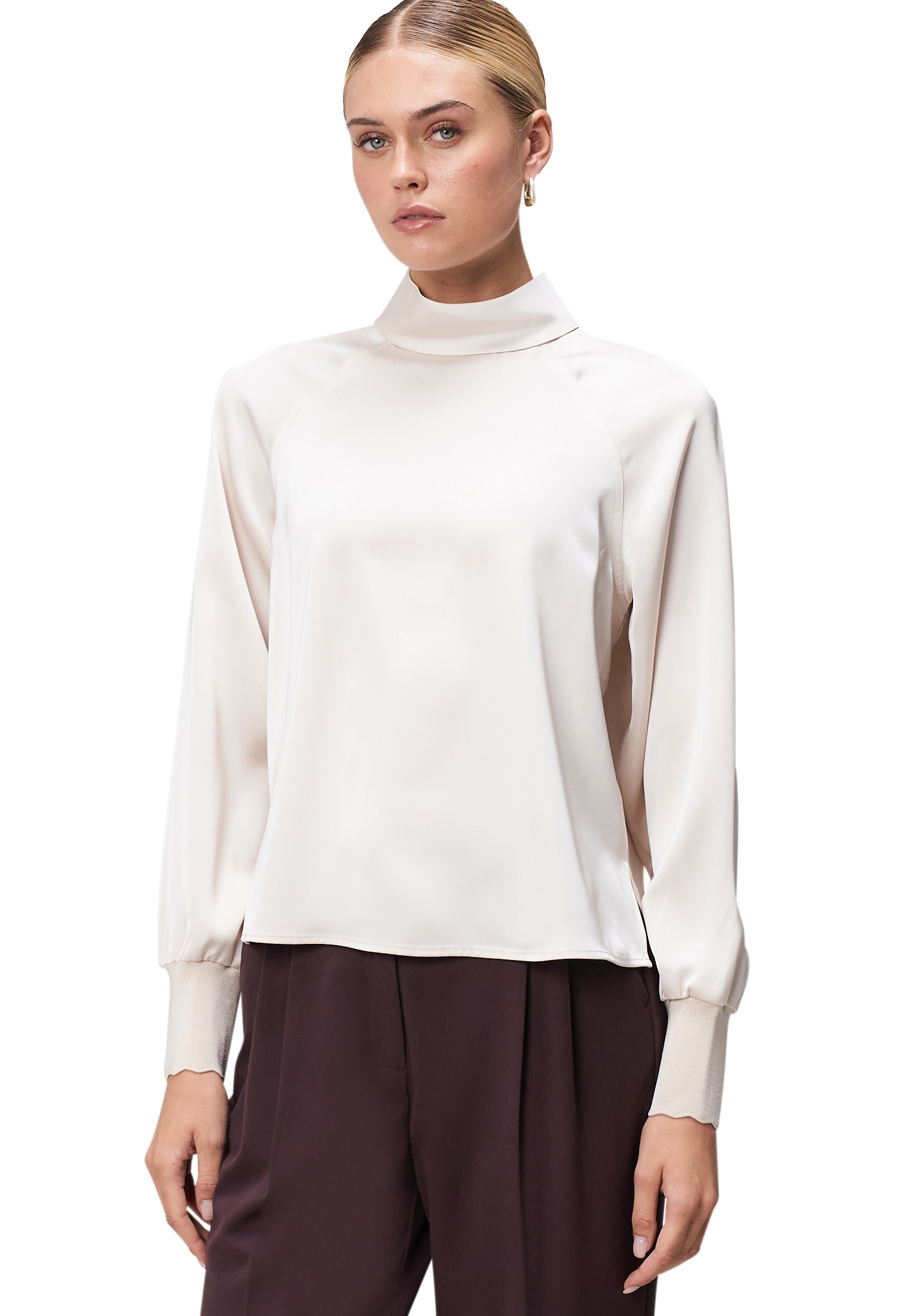Zero Satinbluse »Satin-Bluse mit Kragen«