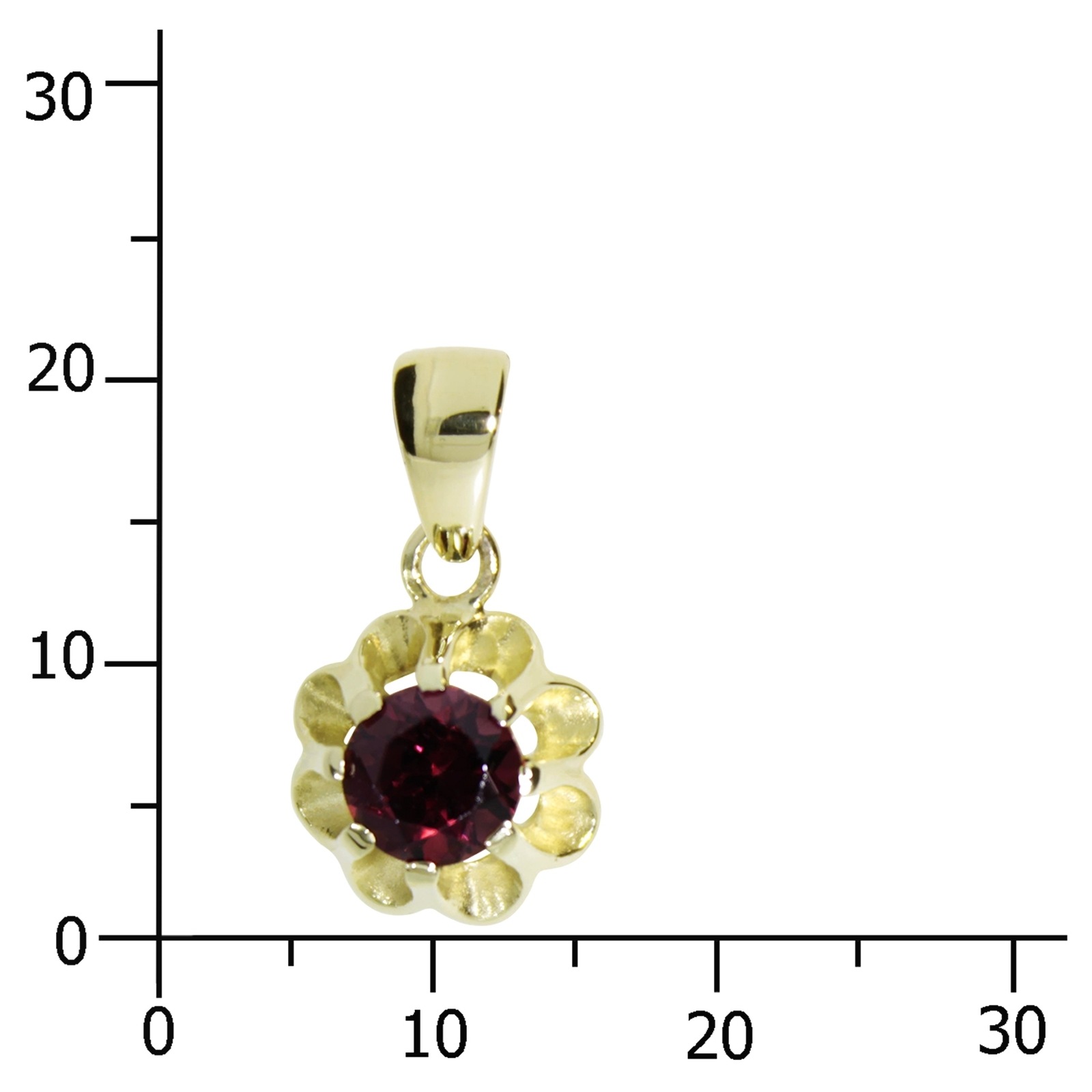 OSTSEE-SCHMUCK Kettenanhänger »- Pia 6 mm - Gold 333/000 - Granat«