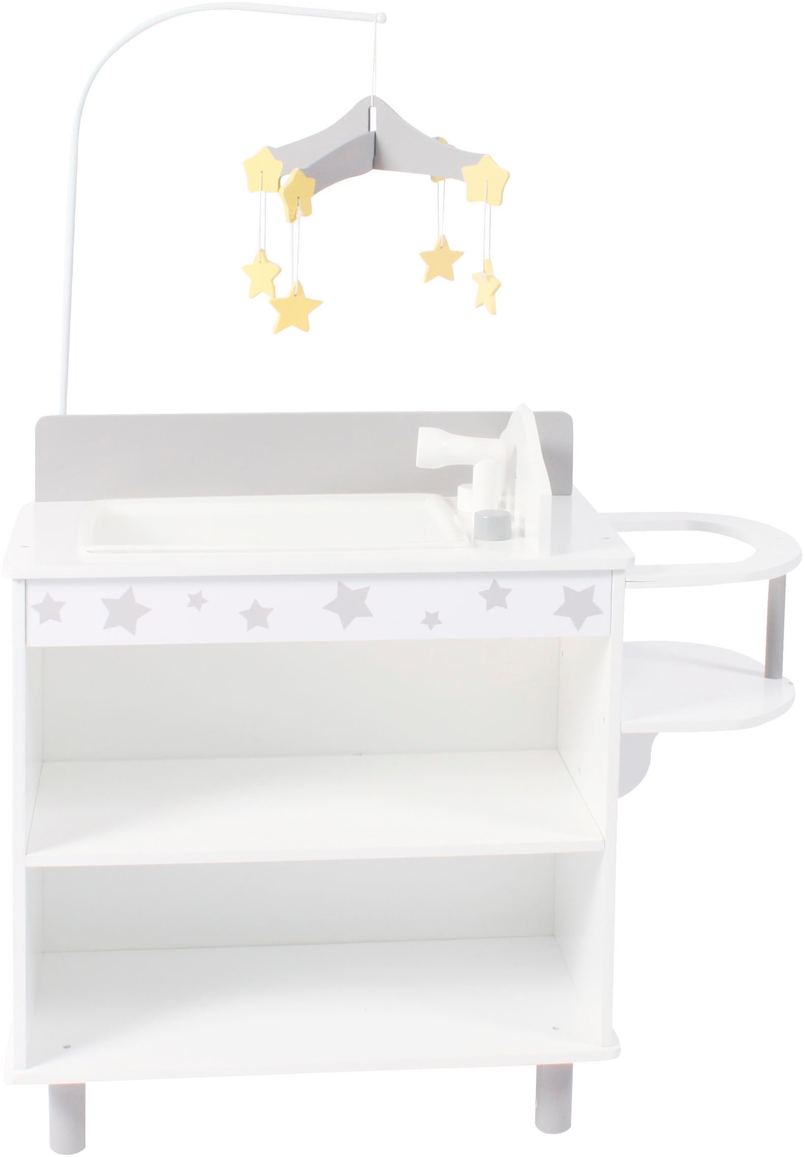CHIC2000 Puppenwickeltisch »Puppen-Wickelstation Stars grey«, mit Mobile