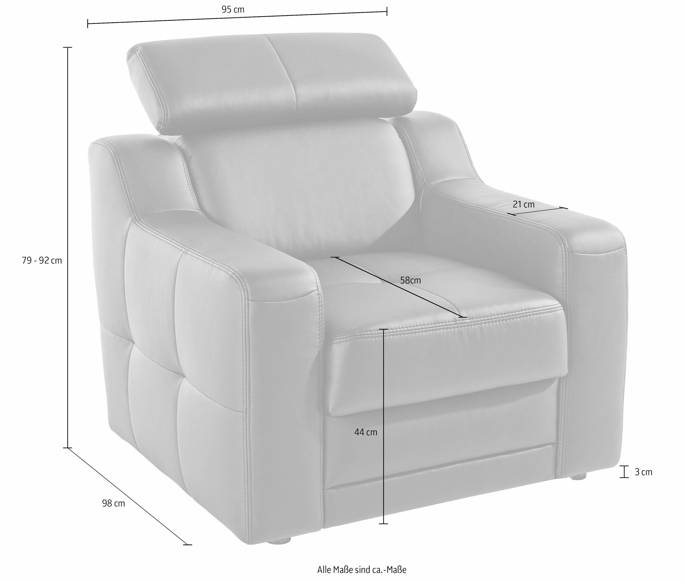 exxpo - sofa fashion Sessel »Lotos, Loungesessel«, mit Kopf- bzw. Rückenteilverstellung