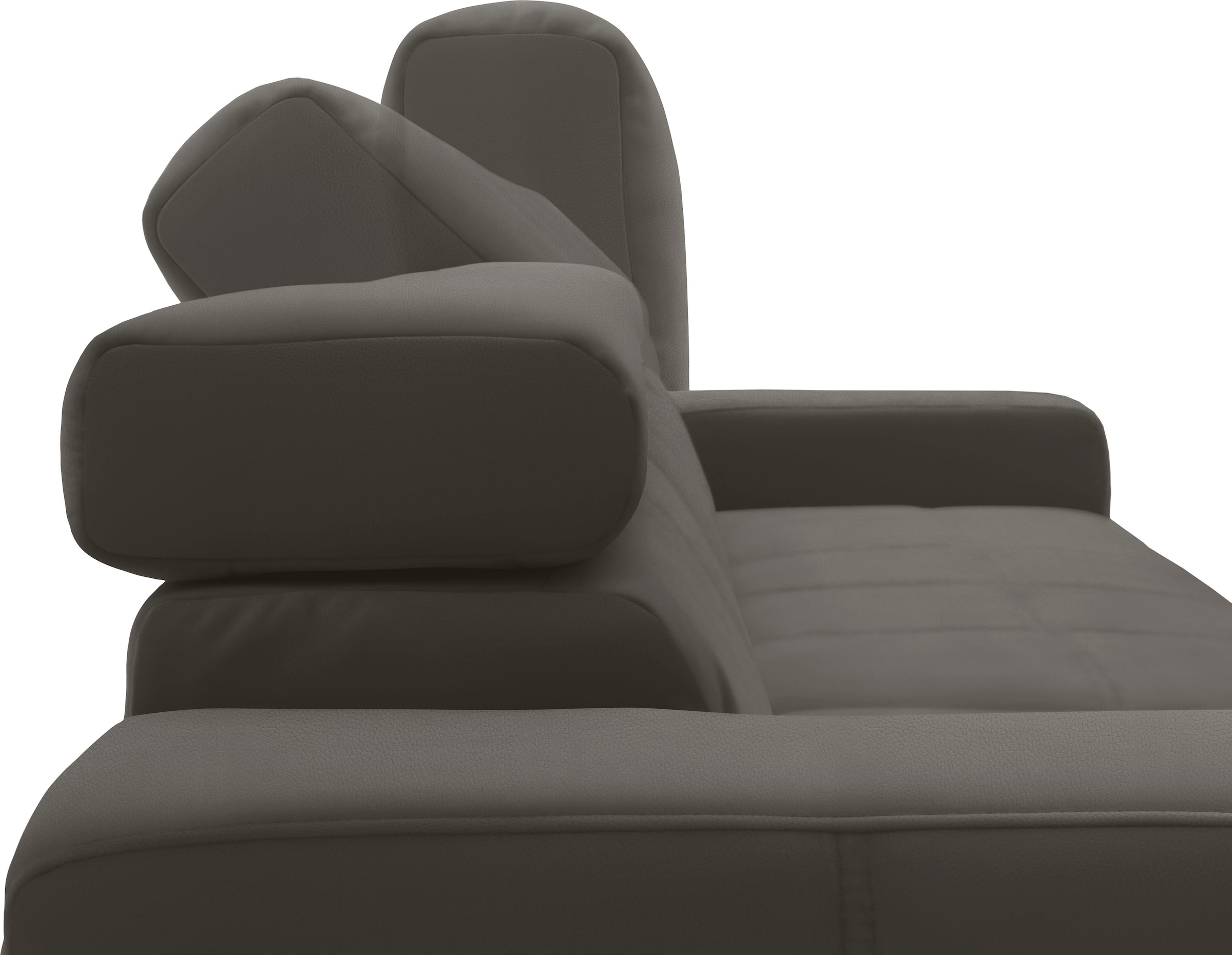DOMO collection Ecksofa »Brandon, inkl. Kopfteilverstellung, B/T/H: 214/100/80 cm, L-Form«, Mit Kopfteilverstellung, auch in Leder und Cord, L-Form