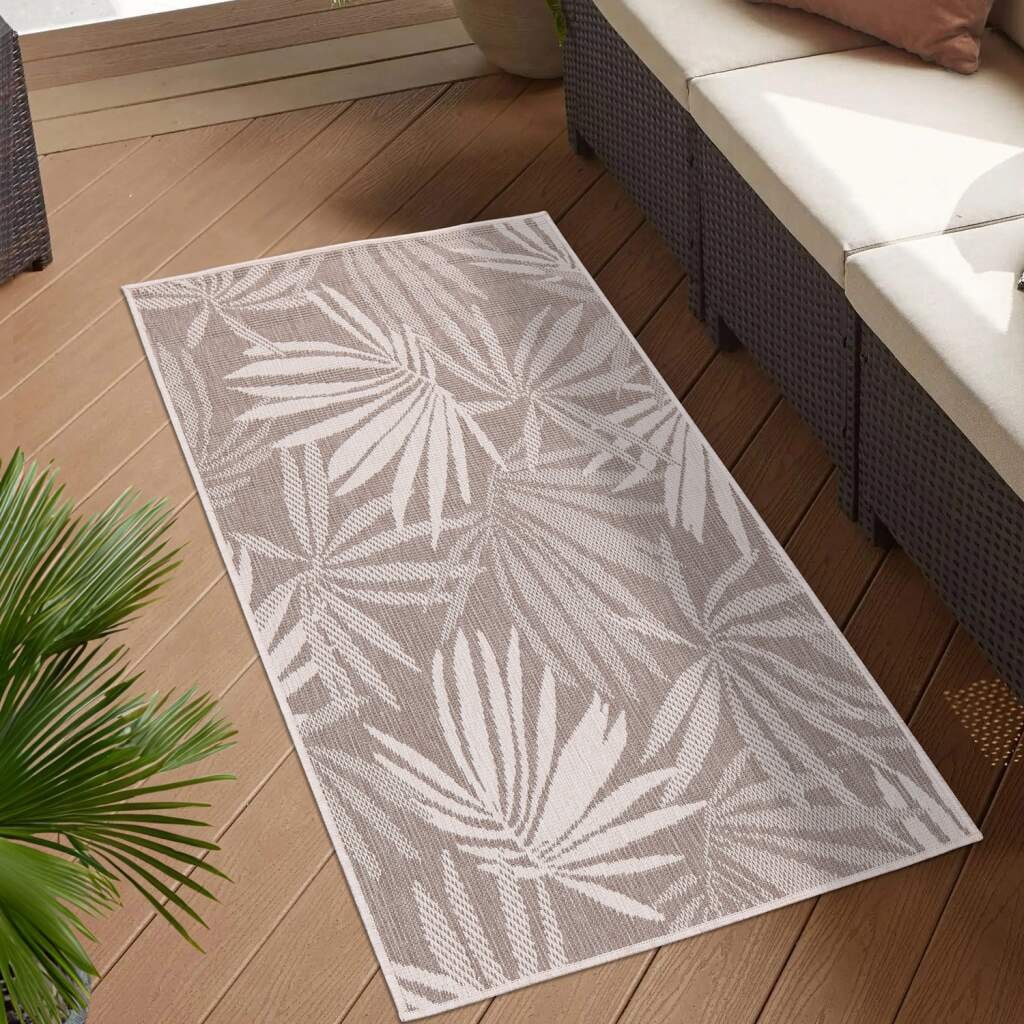 Carpet City Outdoorteppich »DUO RUG 5771« rechteckig 5 mm Höhe Wendeteppich Wetterfest In- & Outdoor, Balkon, Terrasse, Wohnzimmer