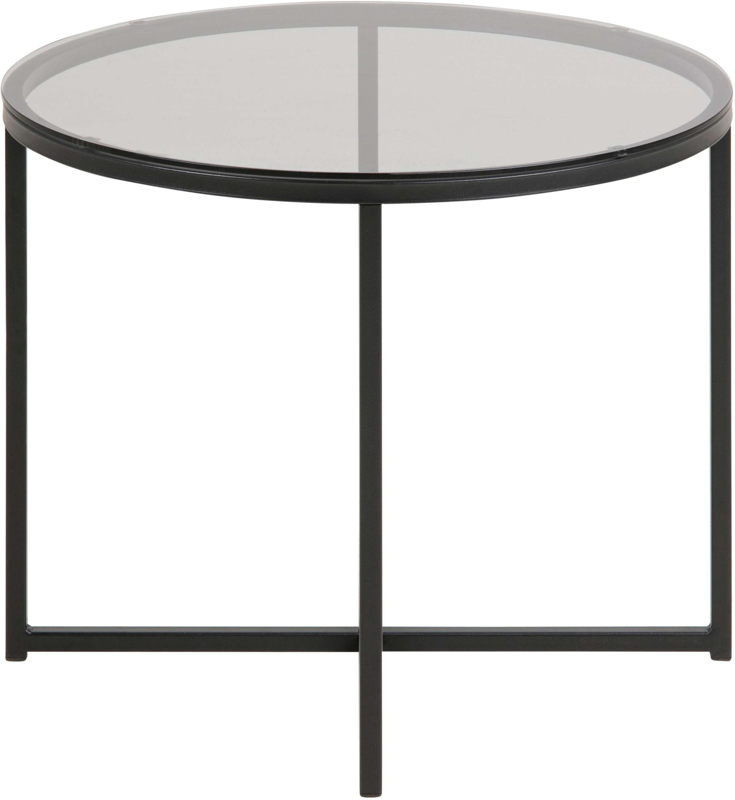 ACTONA GROUP Couchtisch »Conrad, TOPSELLER!«, (Couchtisch, Sofatisch), Tischplatte aus Rauchglas, Metallgestell, Breite 55 cm