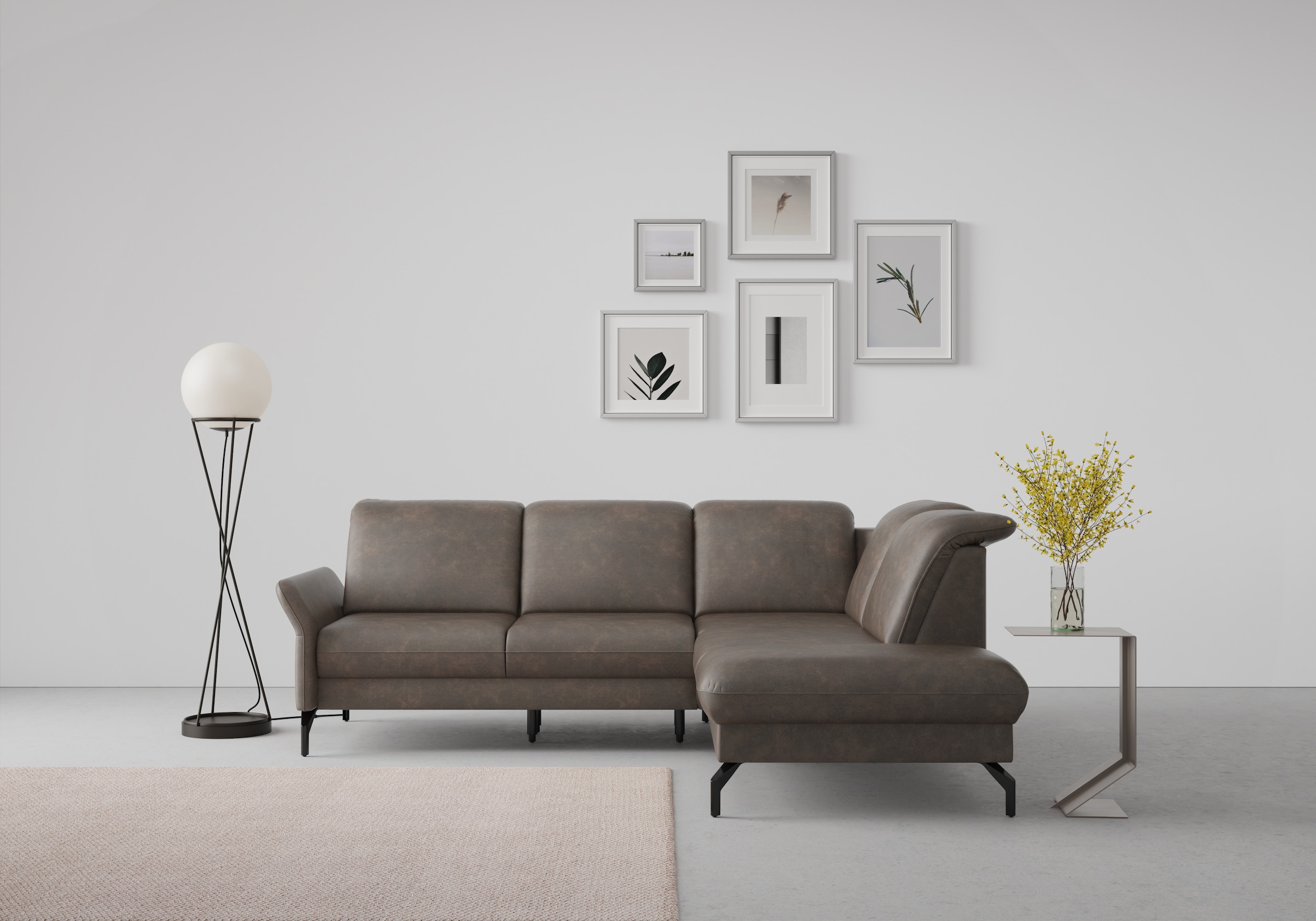 sit&more Ecksofa »Fashion L-Form«, wahlweise mit Kopfteilverstellung und Vorziehsitz, motorisch