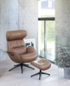 FLEXLUX Fußhocker »Fußhocker More, Beinstütze, Entspannung. Ergonomisch. Komfort«, Scandi Design, Robuster Alu Fuß, Pflegeleicht, Stoff oder Echtleder