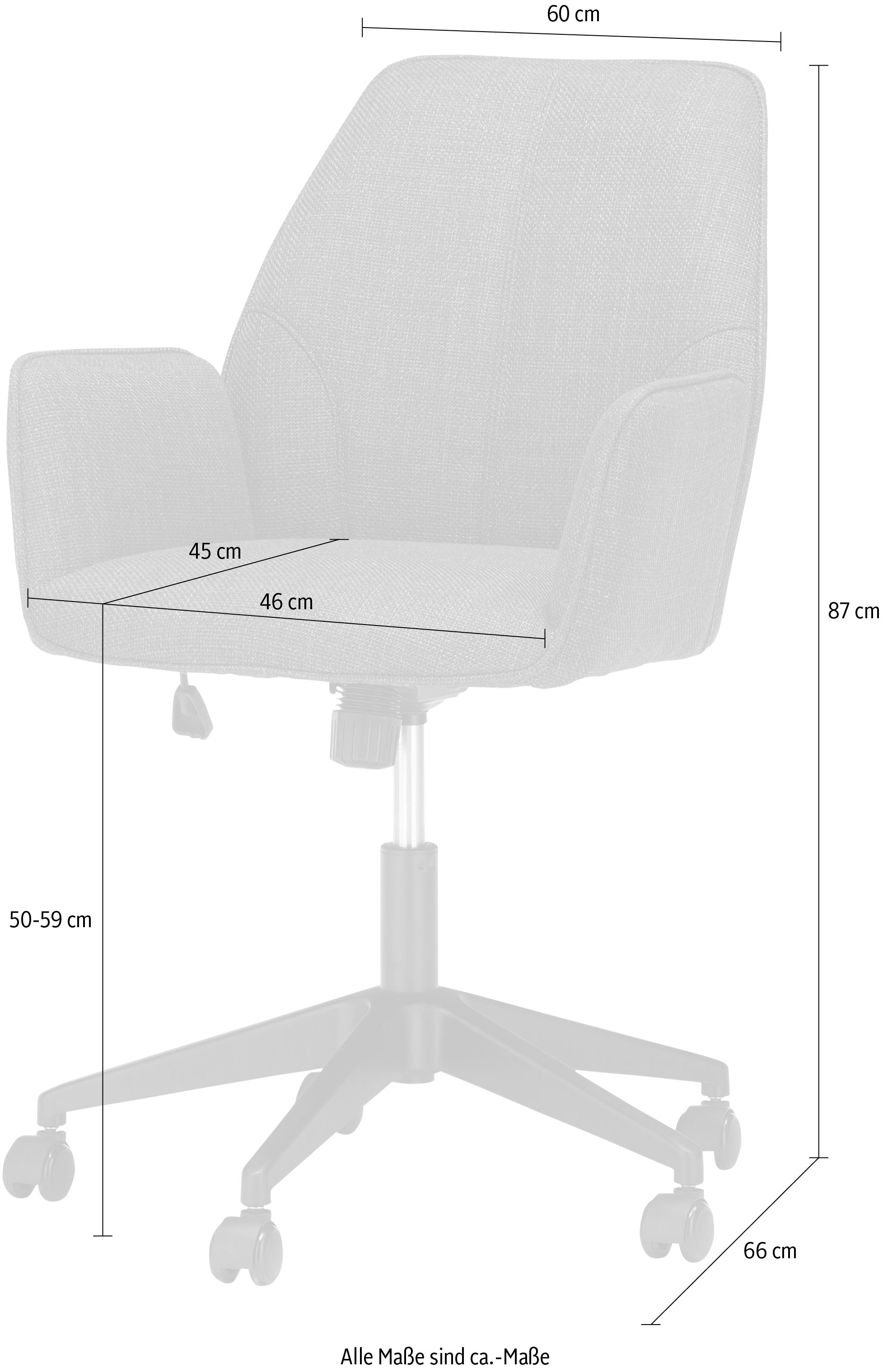 MCA furniture Bürostuhl »O-Pemba«, Stoffbezug, Webstoff, Bürostuhl mit Komfortsitzhöhe stufenlos verstellbar