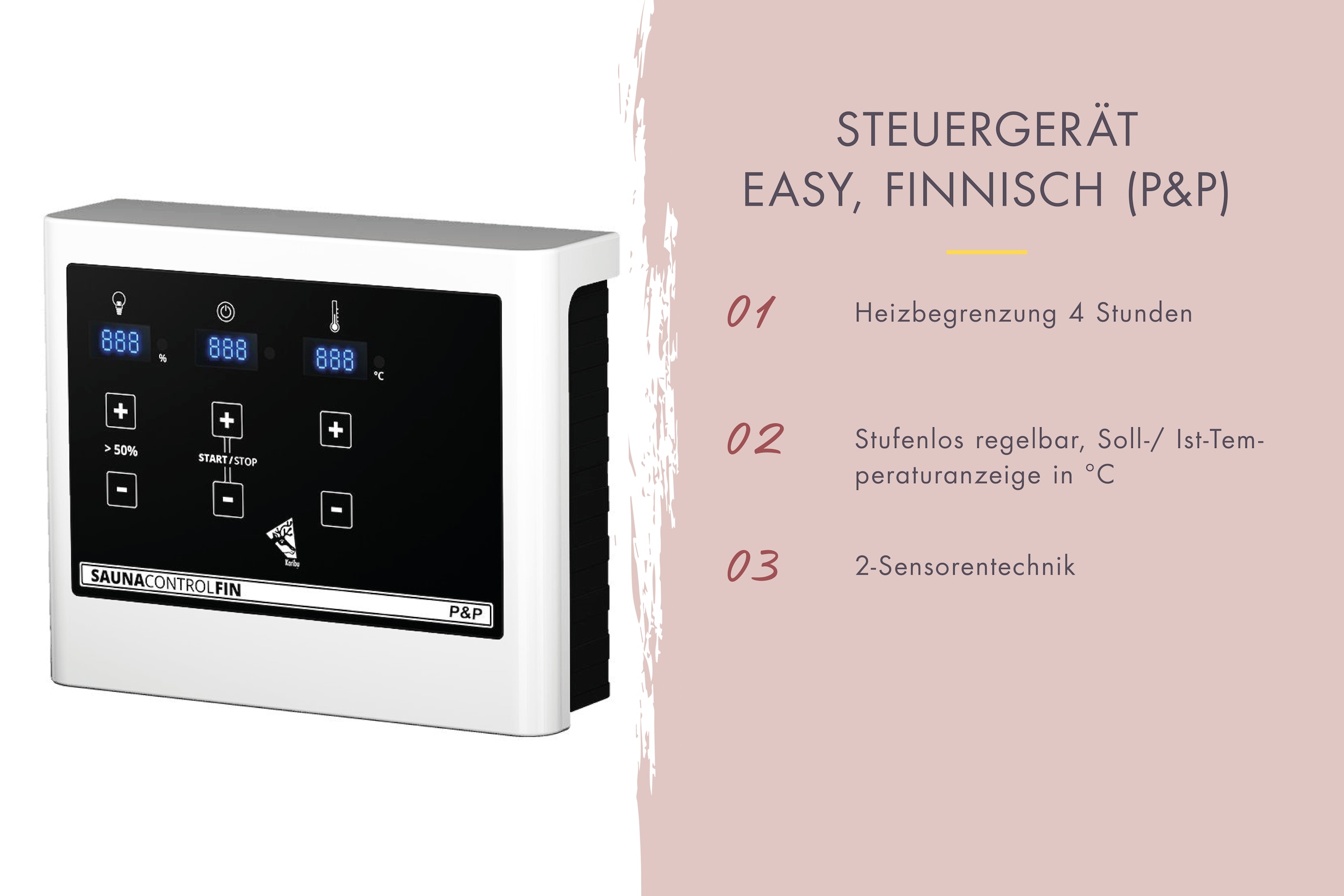 Karibu Sauna »Vivi 2« Set,  Mit 3,6 kW Ofen und externe Steuerung easy